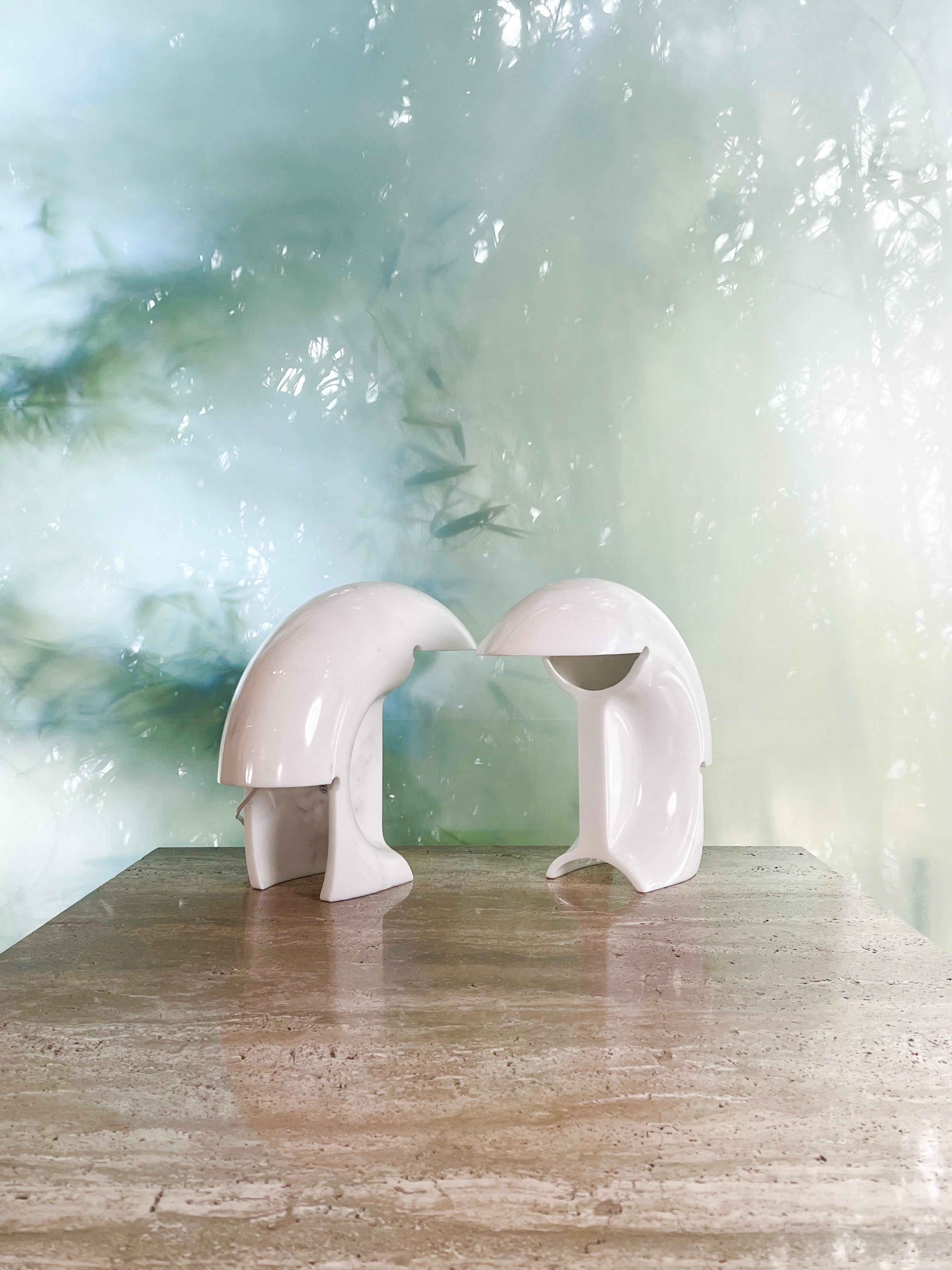 Pair of Marble Biagio Table Lamps by Tobia Scarpa 11