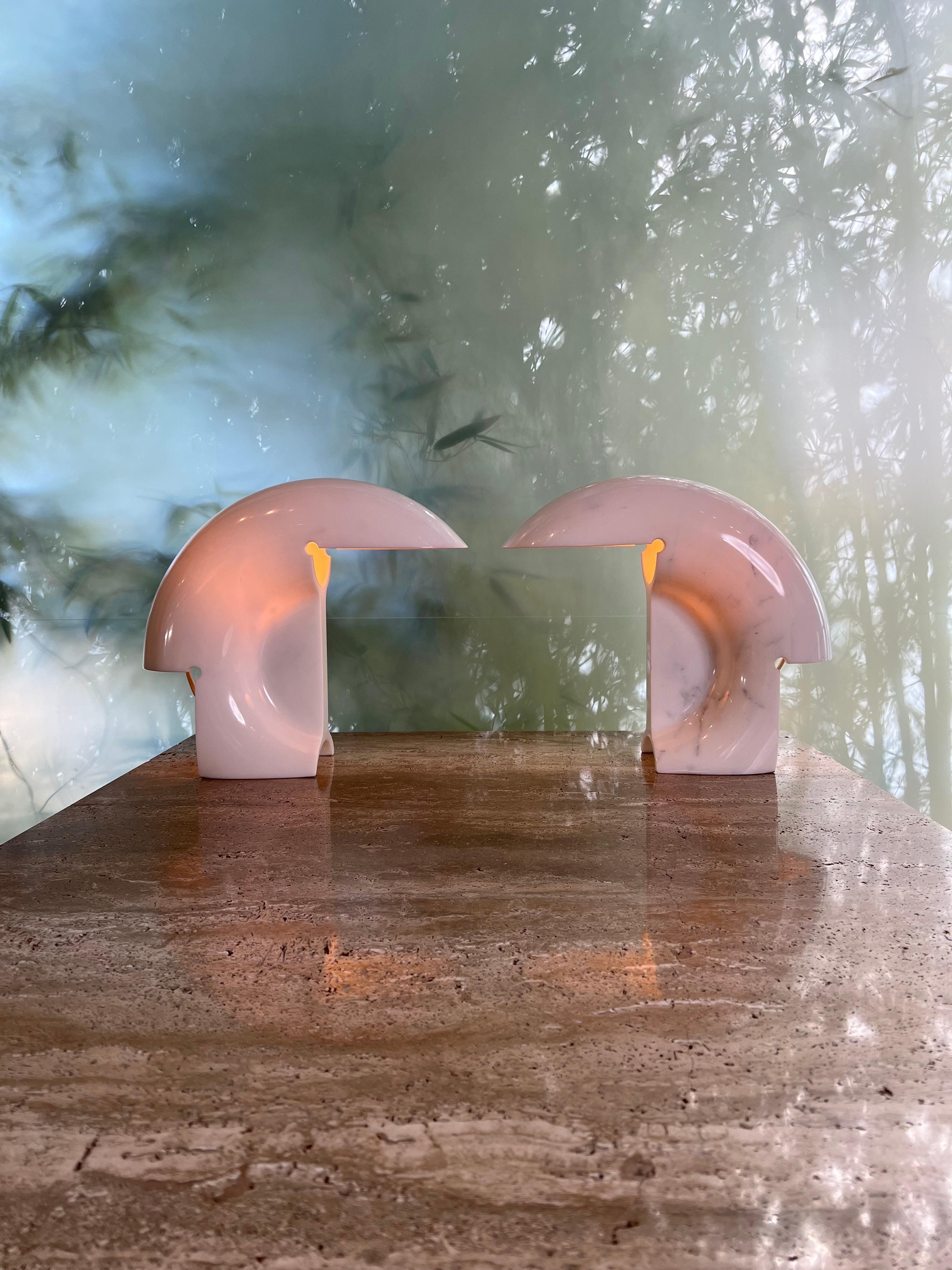 Pair of Marble Biagio Table Lamps by Tobia Scarpa 13