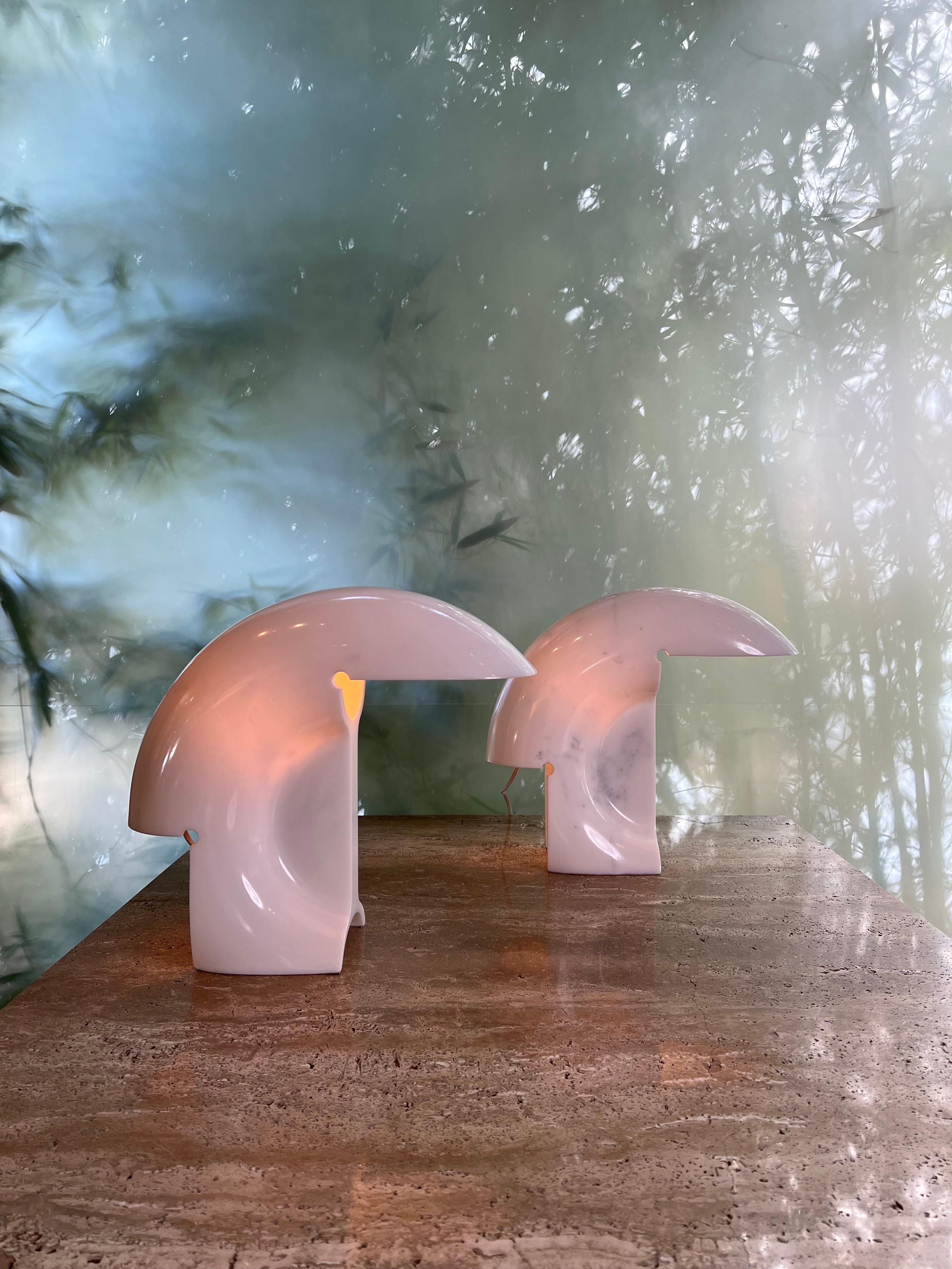Pair of Marble Biagio Table Lamps by Tobia Scarpa 14