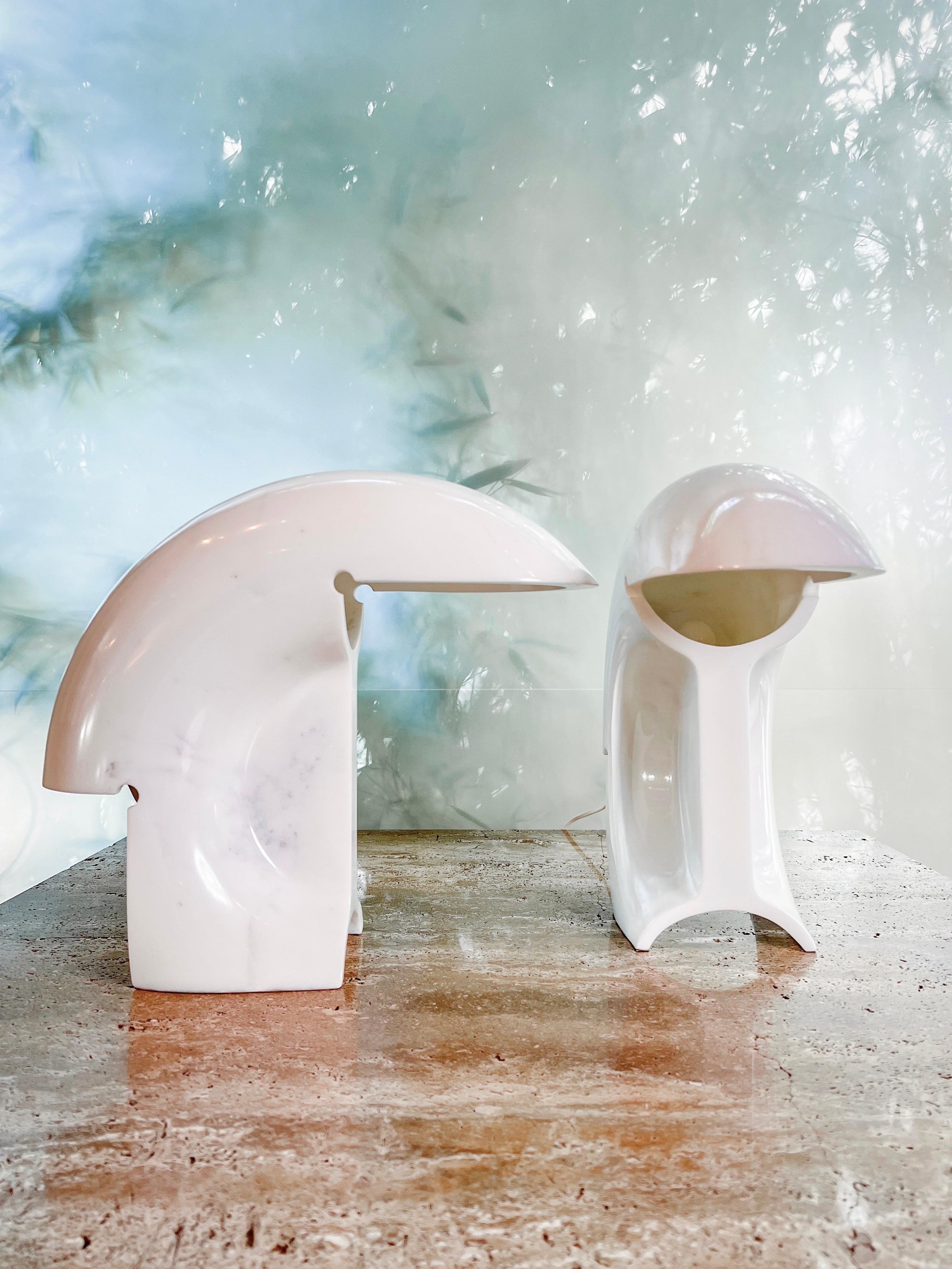 Pair of Marble Biagio Table Lamps by Tobia Scarpa 3