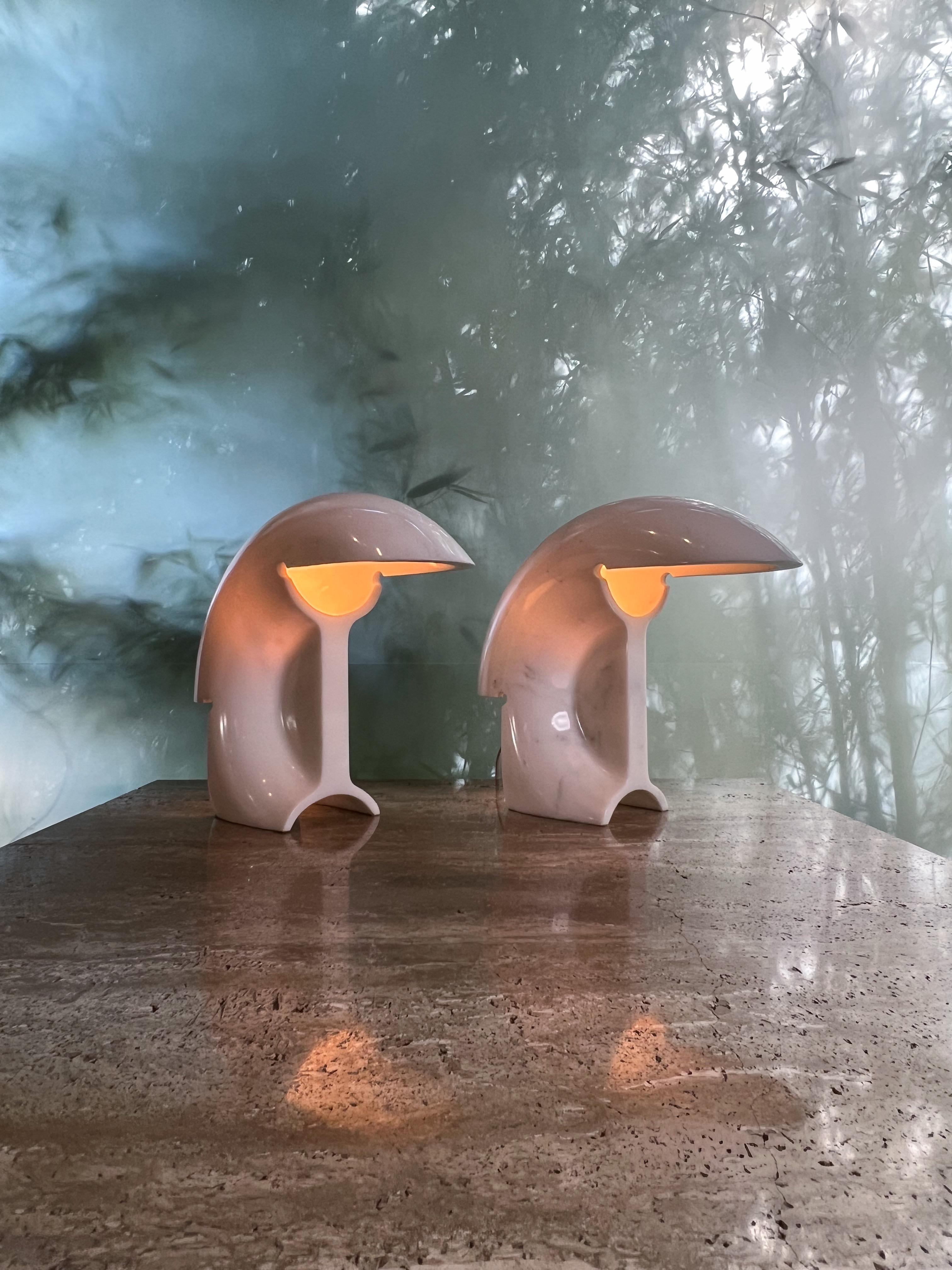 Pair of Marble Biagio Table Lamps by Tobia Scarpa 5