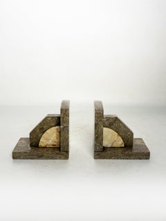 Pair of marble bookends, France, 1950