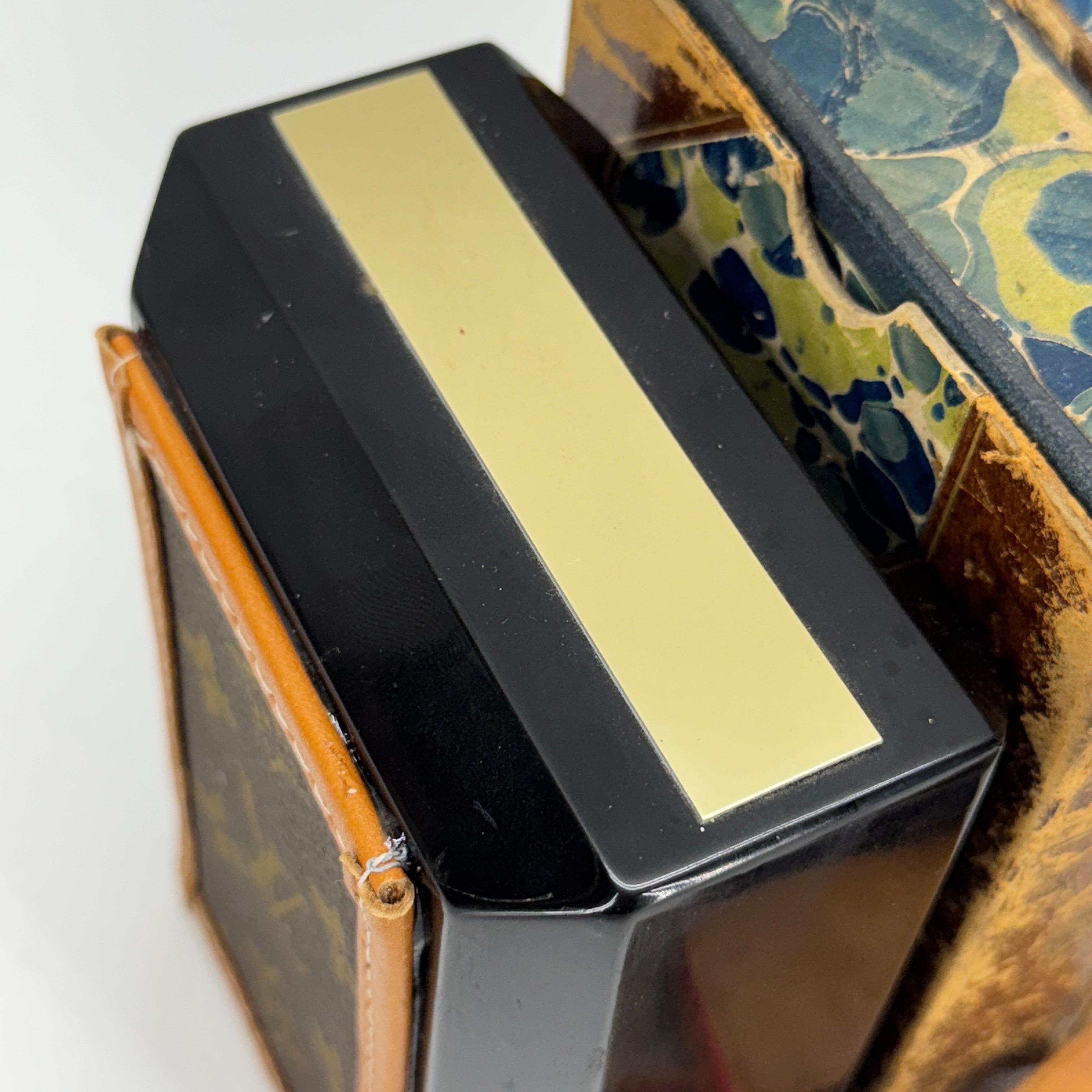 Pair of Marble Bookends with Louis Vuitton Monogram Fabric For Sale 4