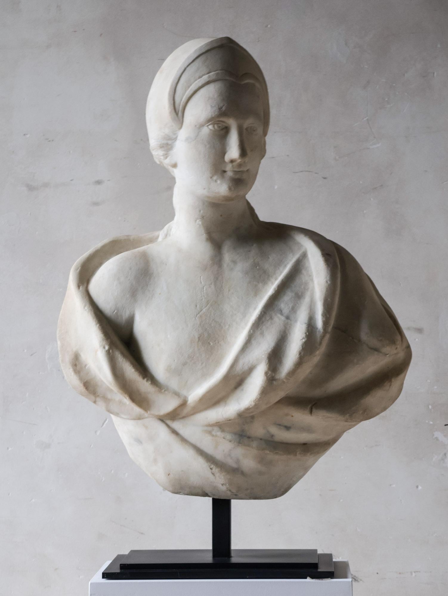 Pair of Marble Busts, Italy, c. 1690, Carrara Marble 5