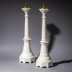 Pair of Marble Candlesticks, Late 19th Century