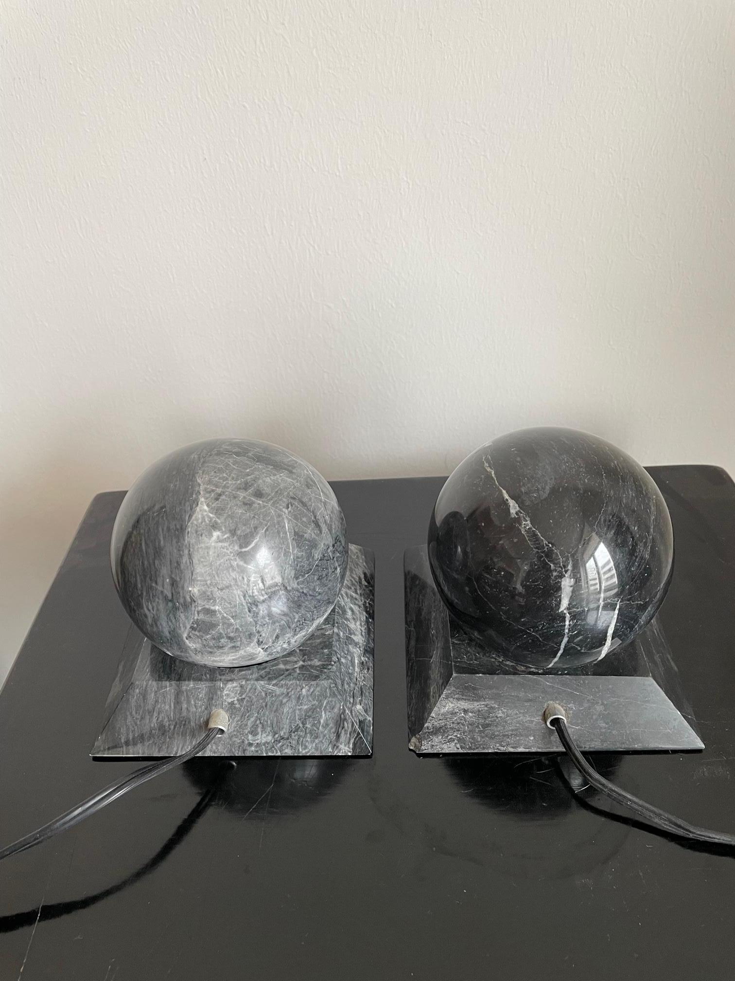 Pair of Marble Cased Spotlights Art Deco Style Col. Grey For Sale 6