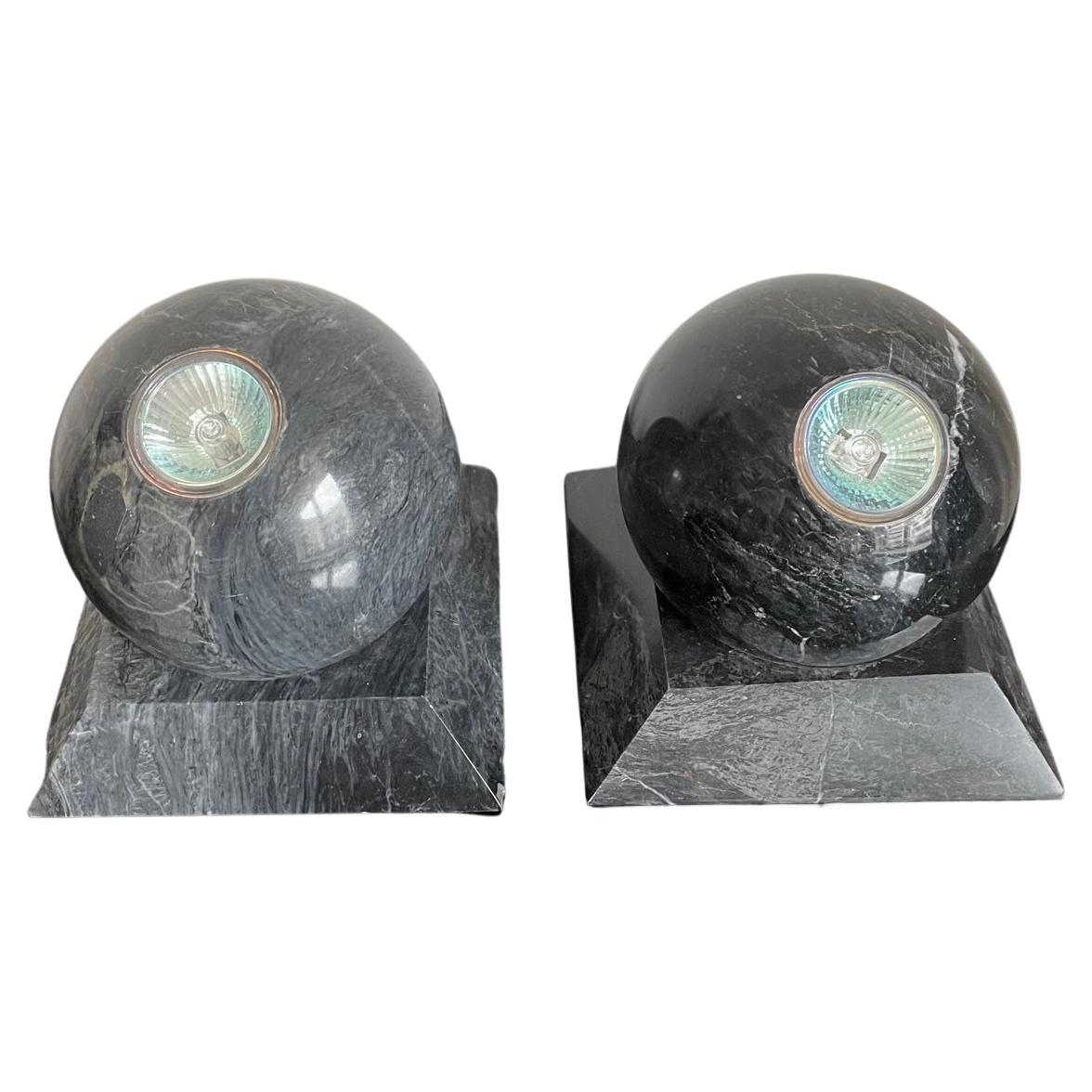 Pair of Marble Cased Spotlights Art Deco Style Col. Grey For Sale