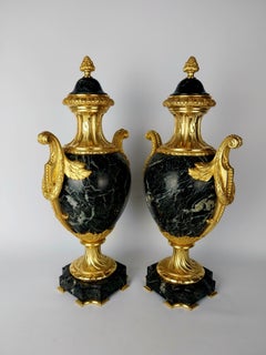 Pair of Marble Cassolettes