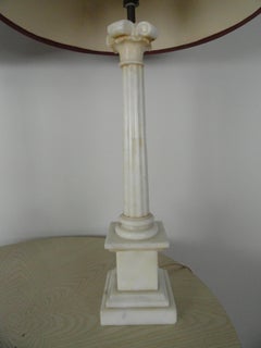 Pair of Marble Column Lamps