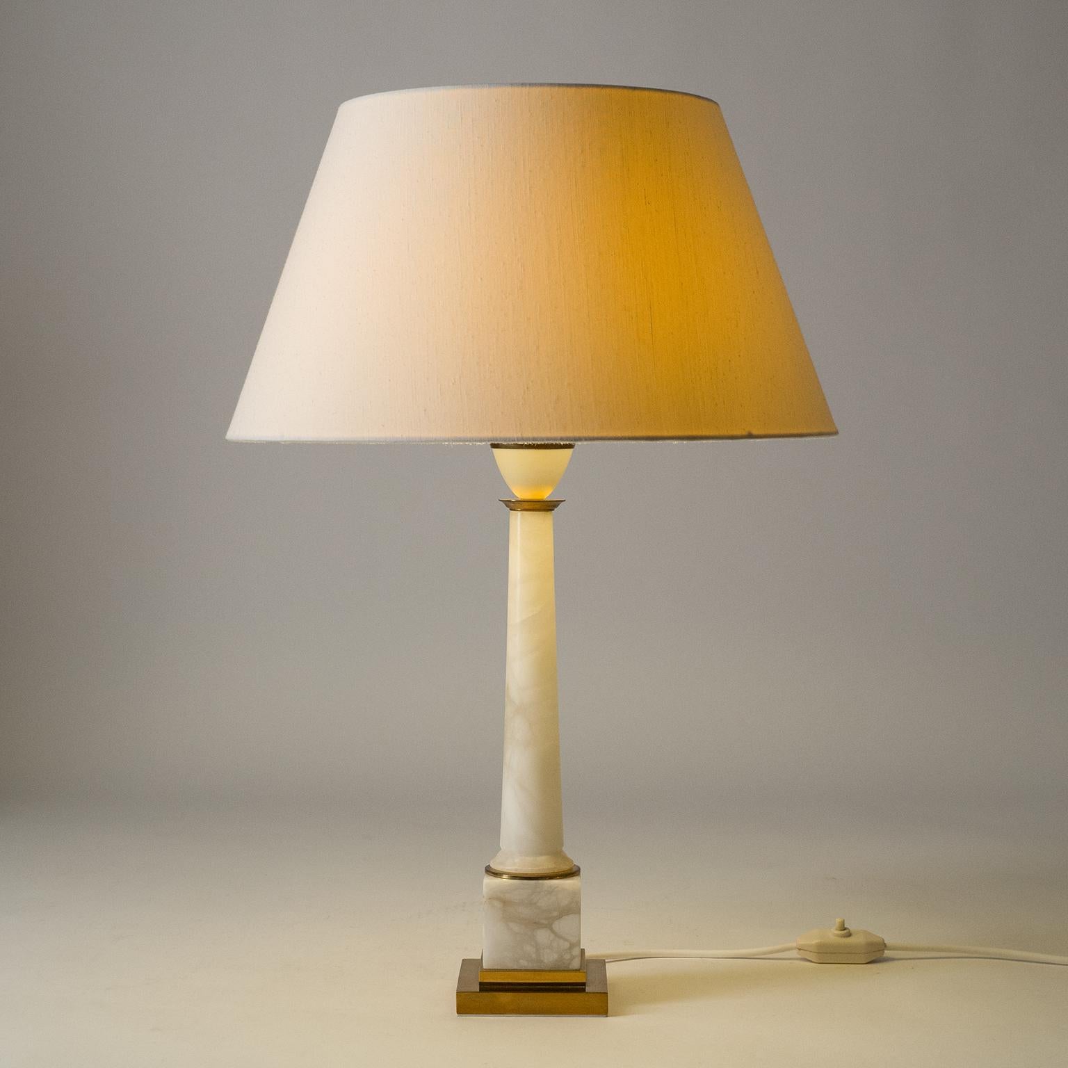 Pair of Marble Column Table Lamps, circa 1970 3