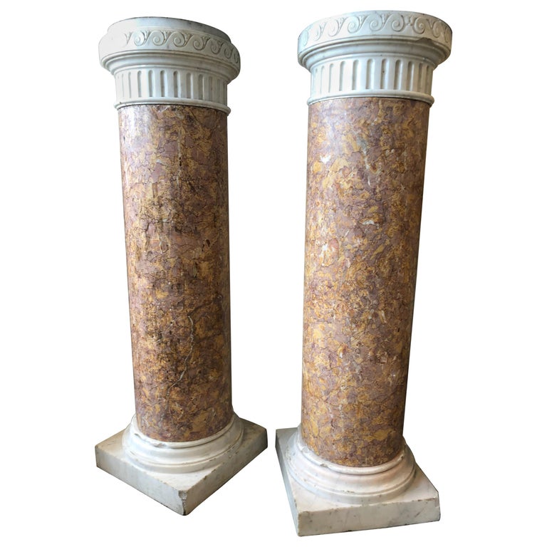 Pair of Marble Columns, 19th Century For Sale at 1stDibs