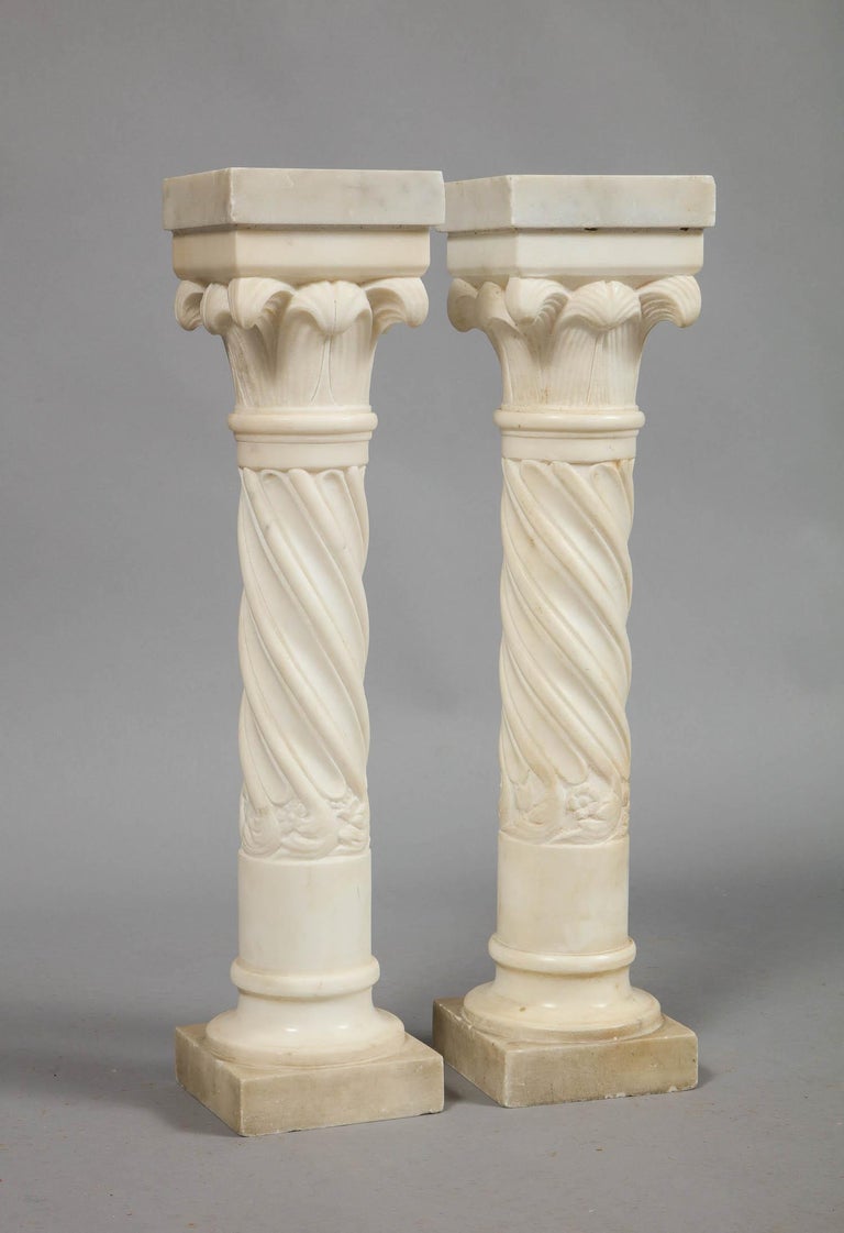 Pair of Marble Columns For Sale at 1stDibs