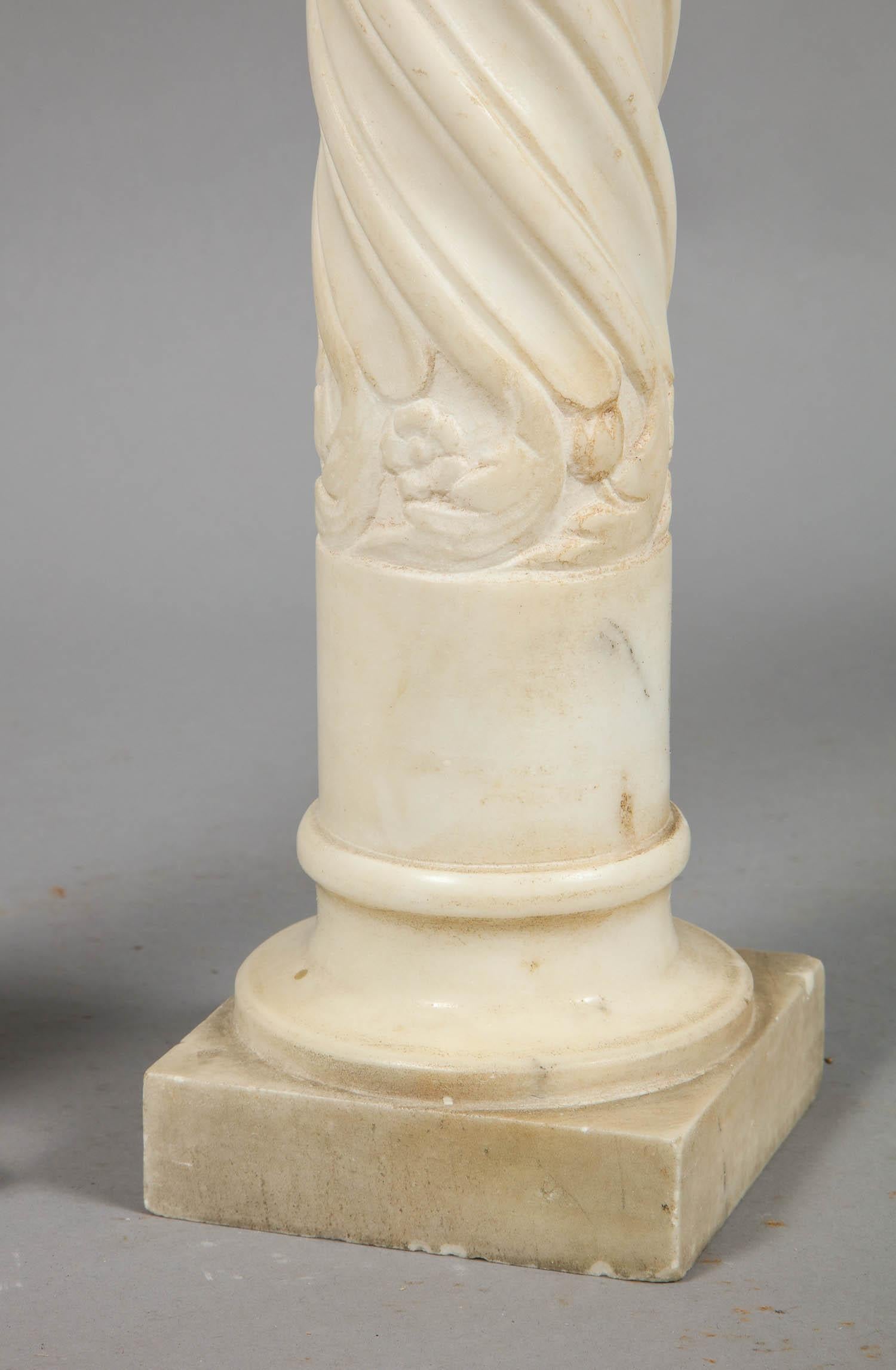 American Pair of Marble Columns For Sale