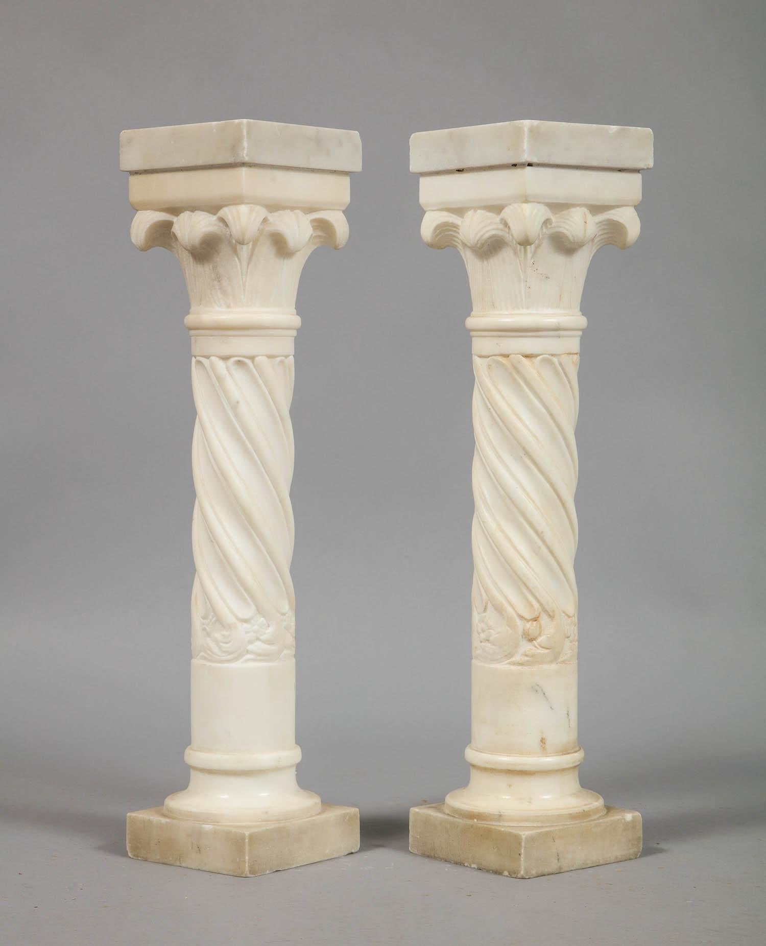 Pair of Marble Columns In Good Condition For Sale In Greenwich, CT