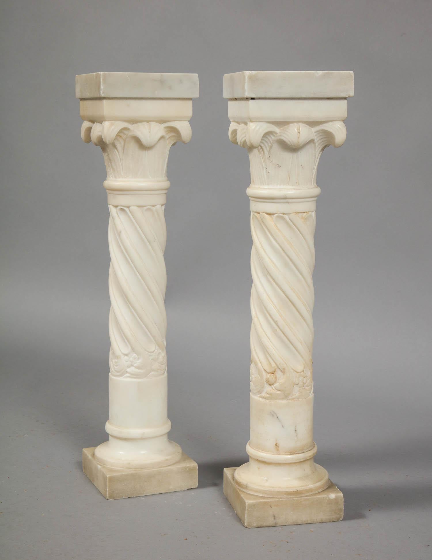 19th Century Pair of Marble Columns For Sale