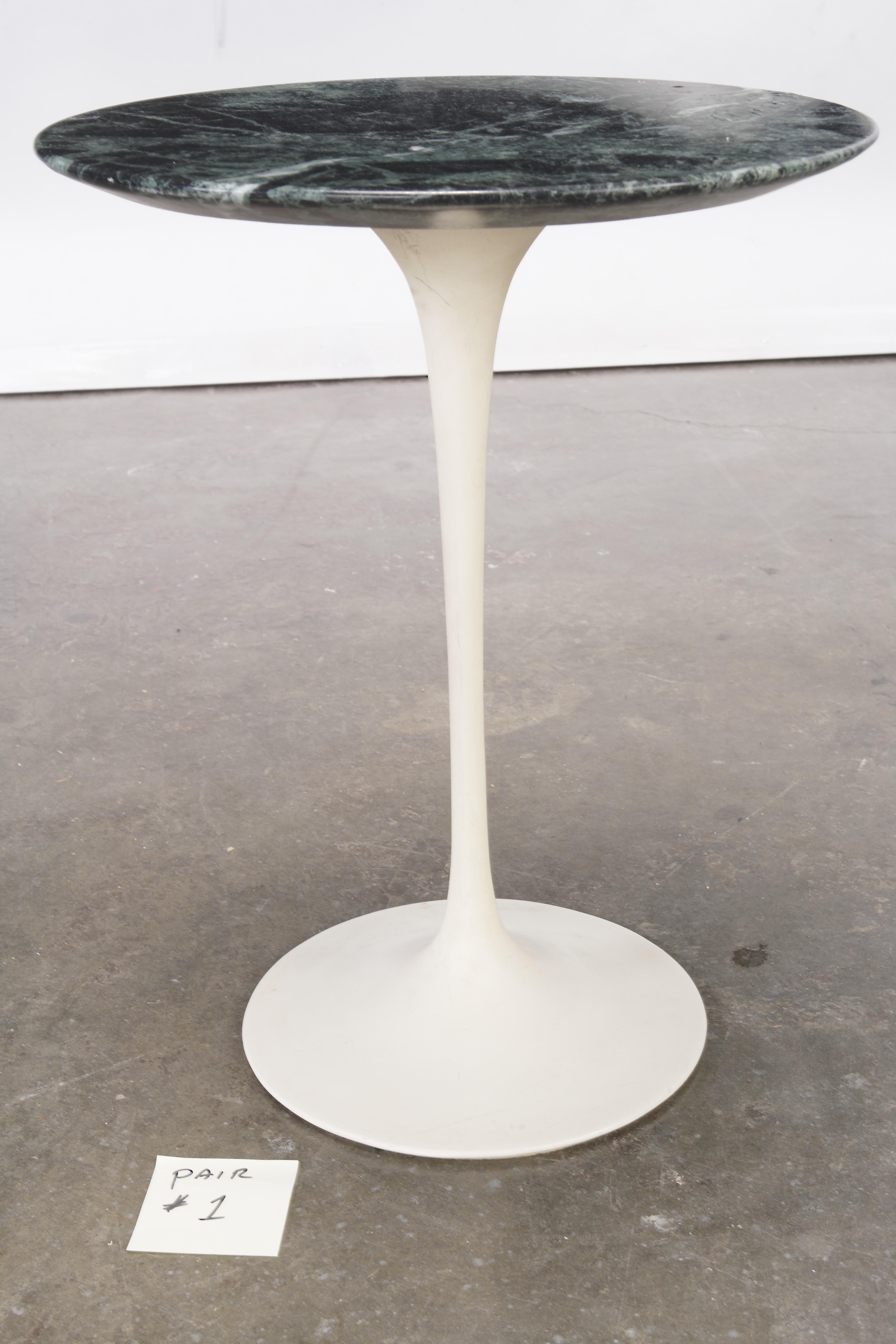 Pair of Marble Eero Saarinen Tulip Side Tables, Knoll, USA, 1970s 2