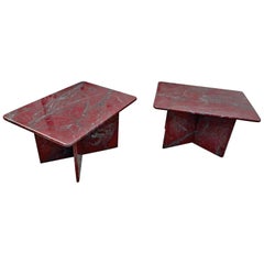 two Marble End Table, circa 1970