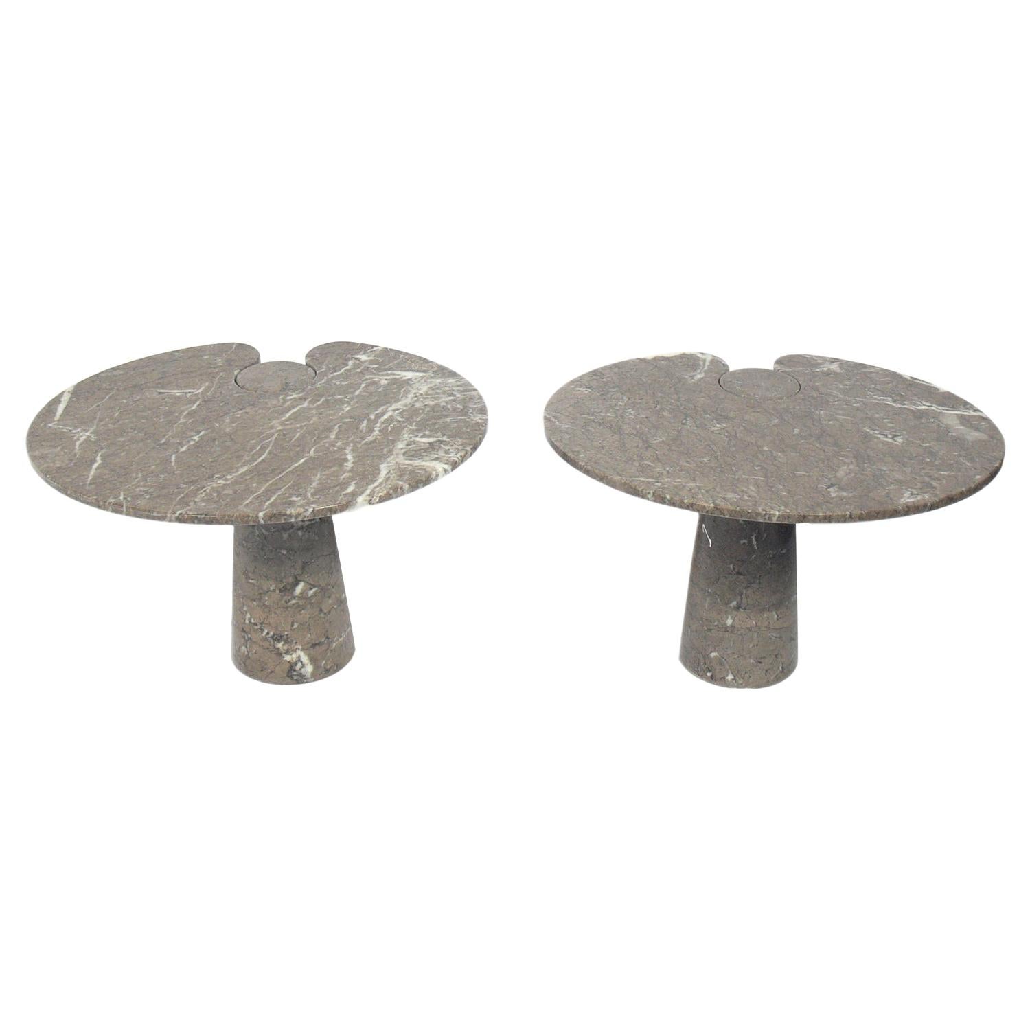 Pair of Marble End Tables in the manner of Angelo Mangiarotti