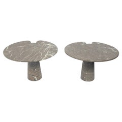 Vintage Pair of Marble End Tables in the manner of Angelo Mangiarotti