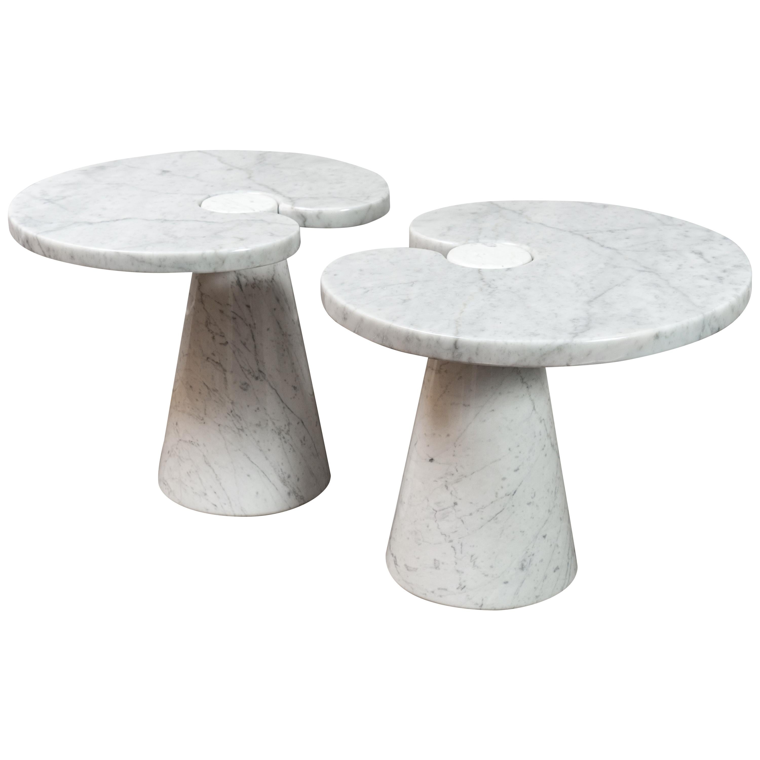  Pair of Marble "Eros" Tables by Mangiarotti