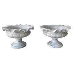 Paire de centre de table de jardin en marbre