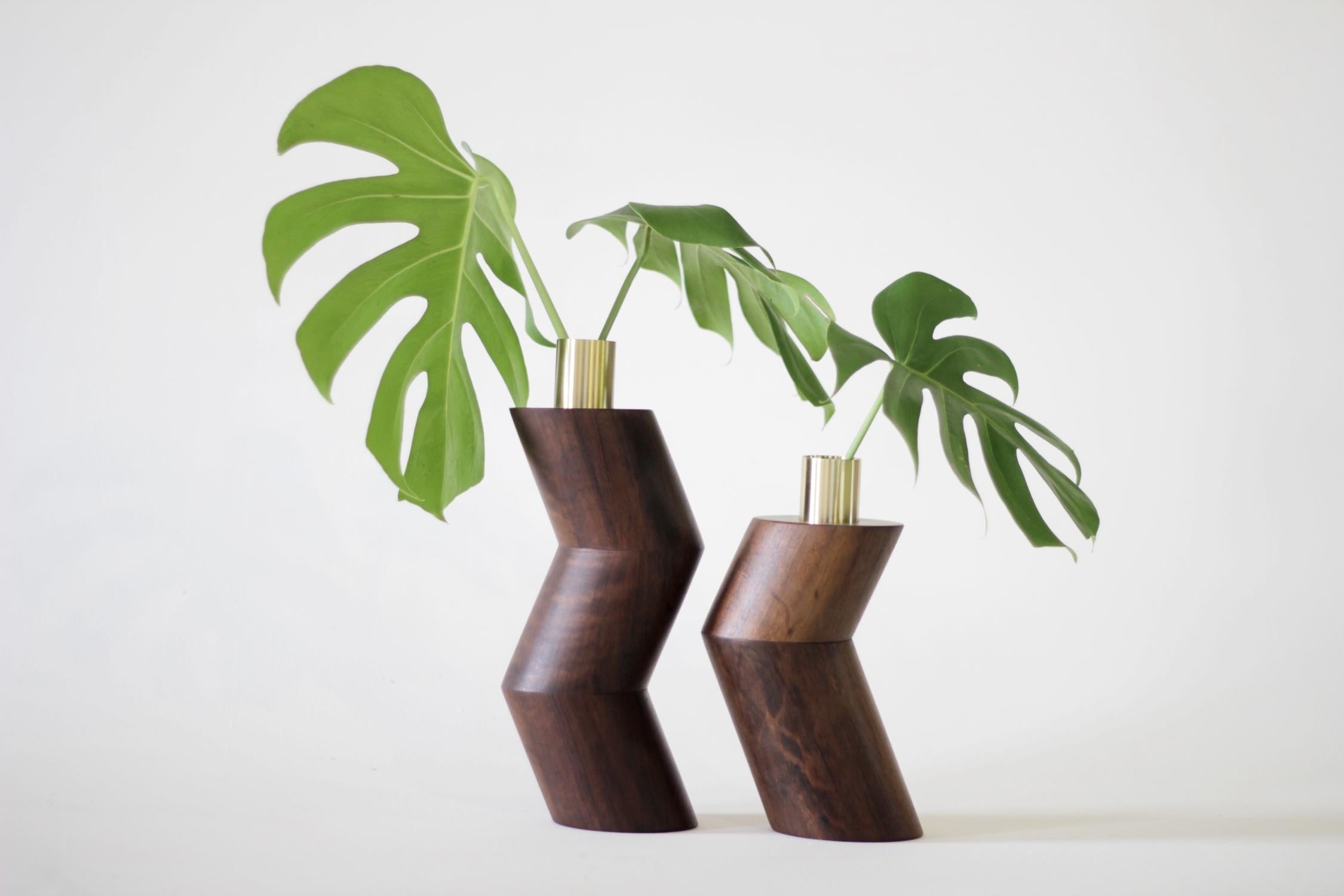 Contemporary Pair of Marble Ginga Vases by Gustavo Dias