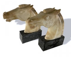 Pair of Marble Horse Head Bookends