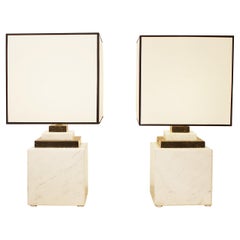 Pair of Marble Lamp, 1980s