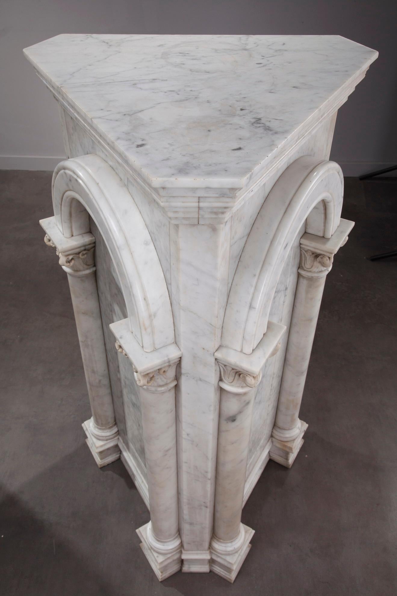 Pair of Marble Neoclassical Style Pedestals 7