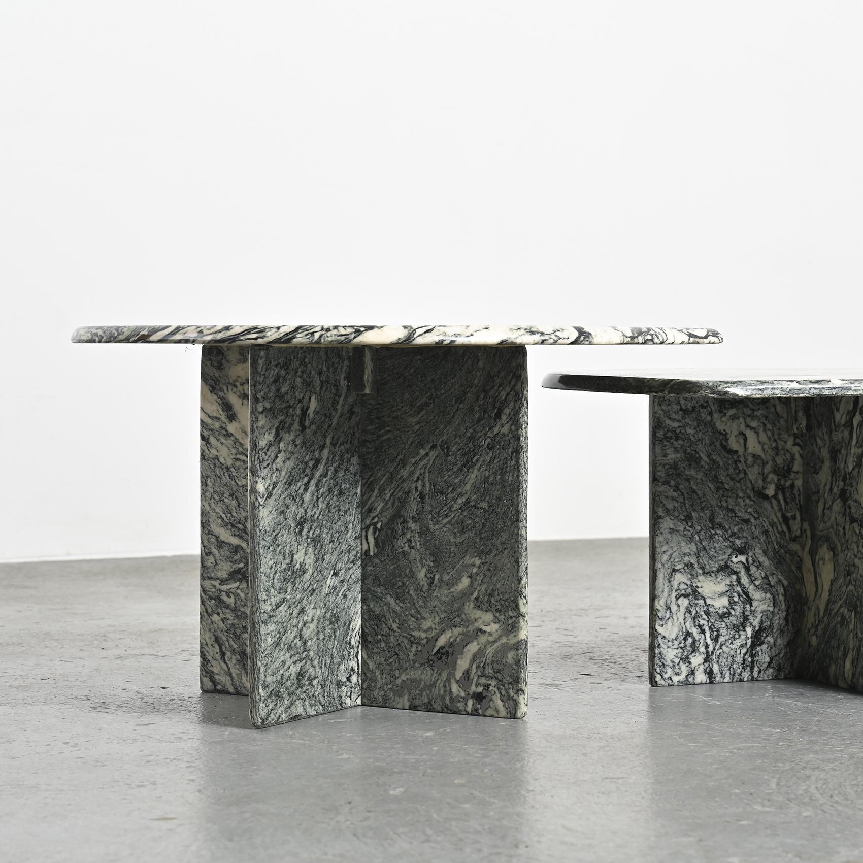 Pair of Marble Nesting tables, circa 1970 3