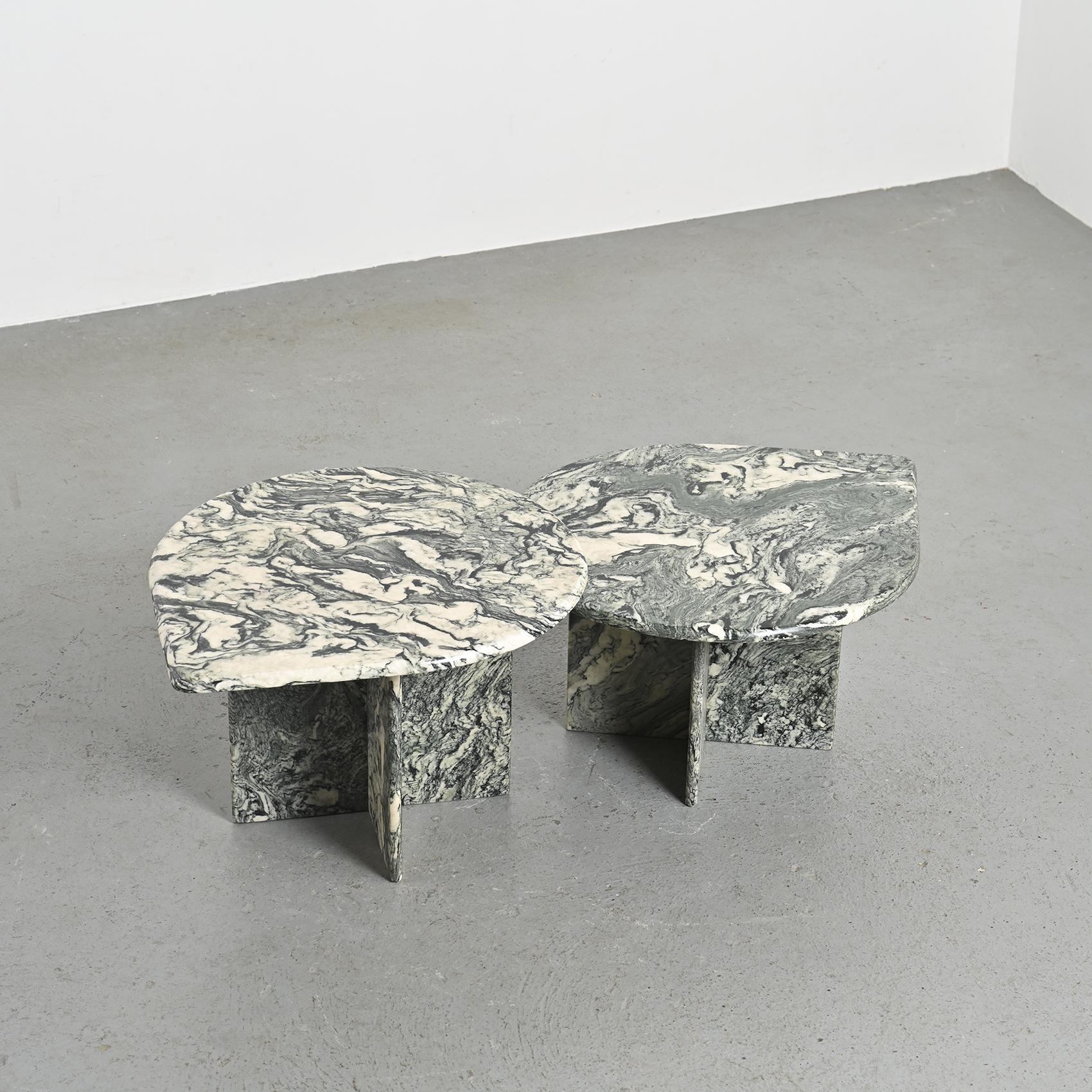 Pair of Marble Nesting tables, circa 1970 5