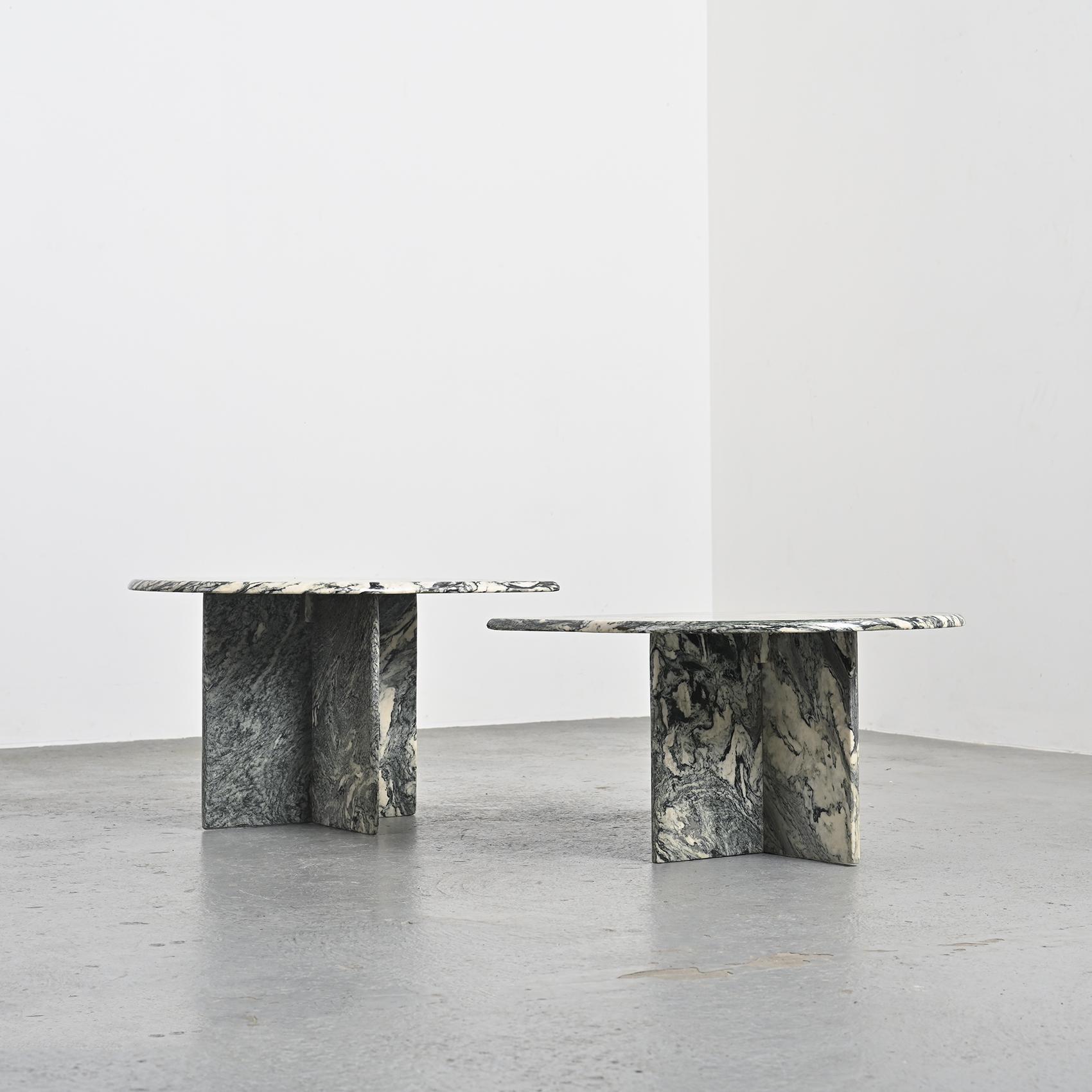 Pair of Marble Nesting tables, circa 1970 6