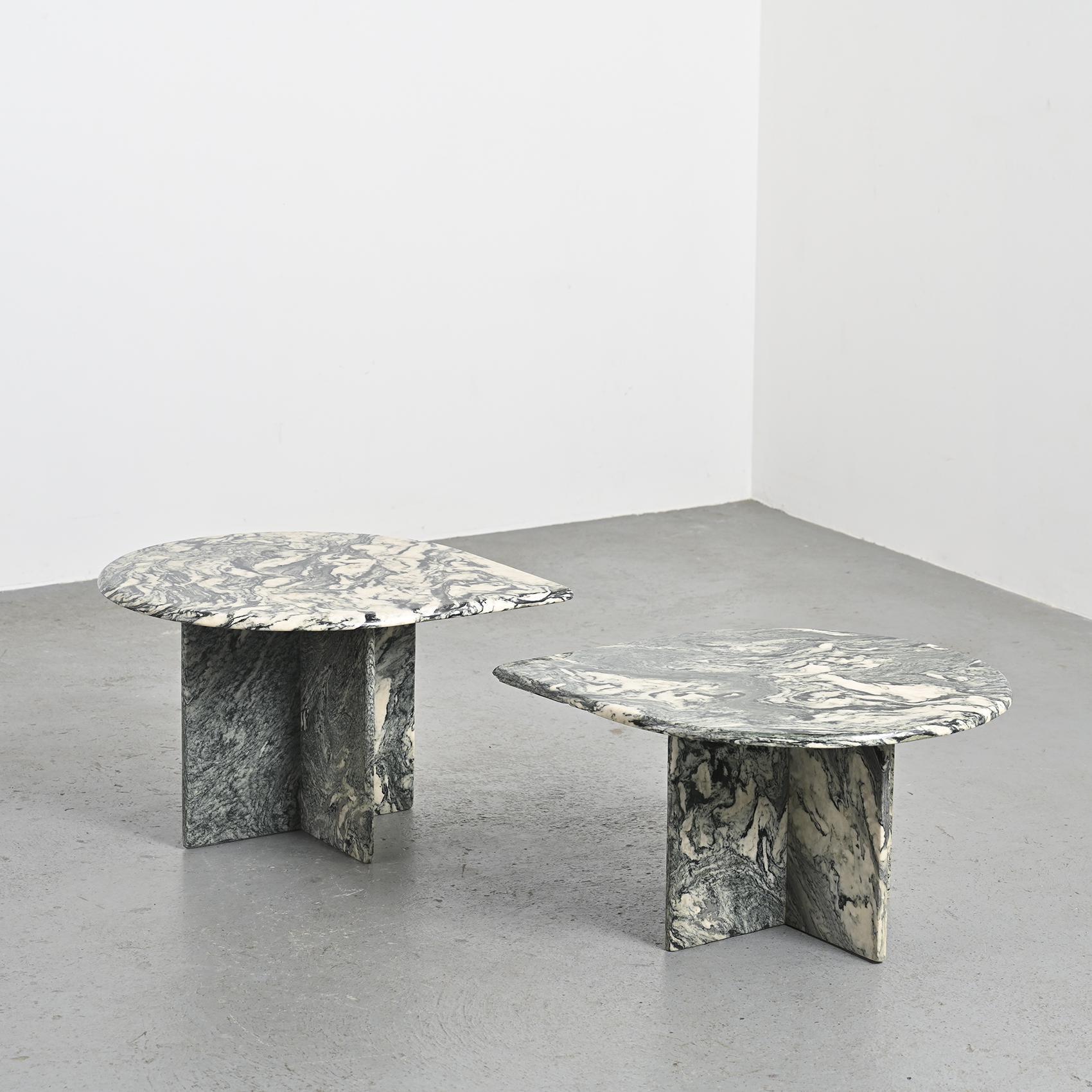 Pair of Marble Nesting tables, circa 1970 7