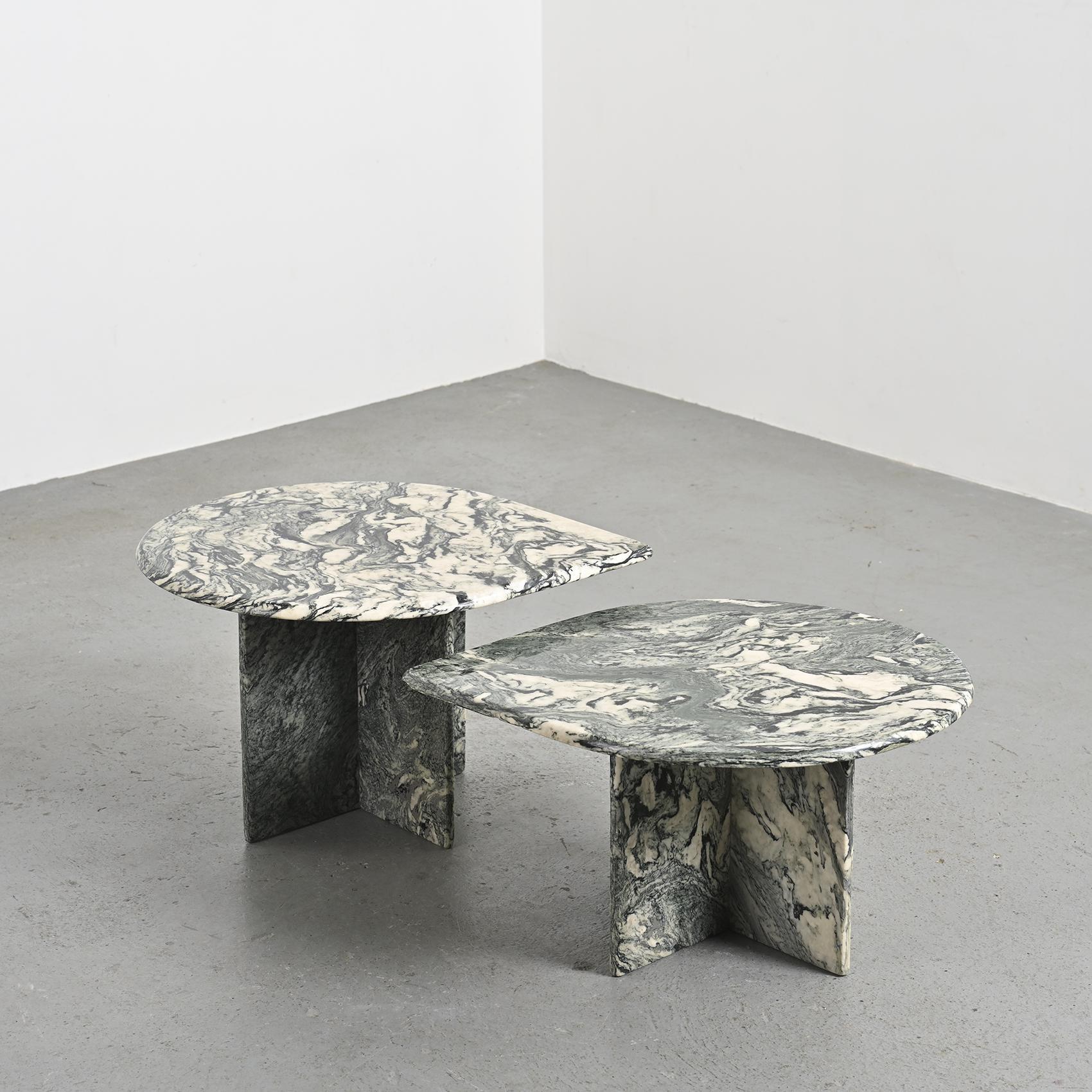Pair of Marble Nesting tables, circa 1970 8