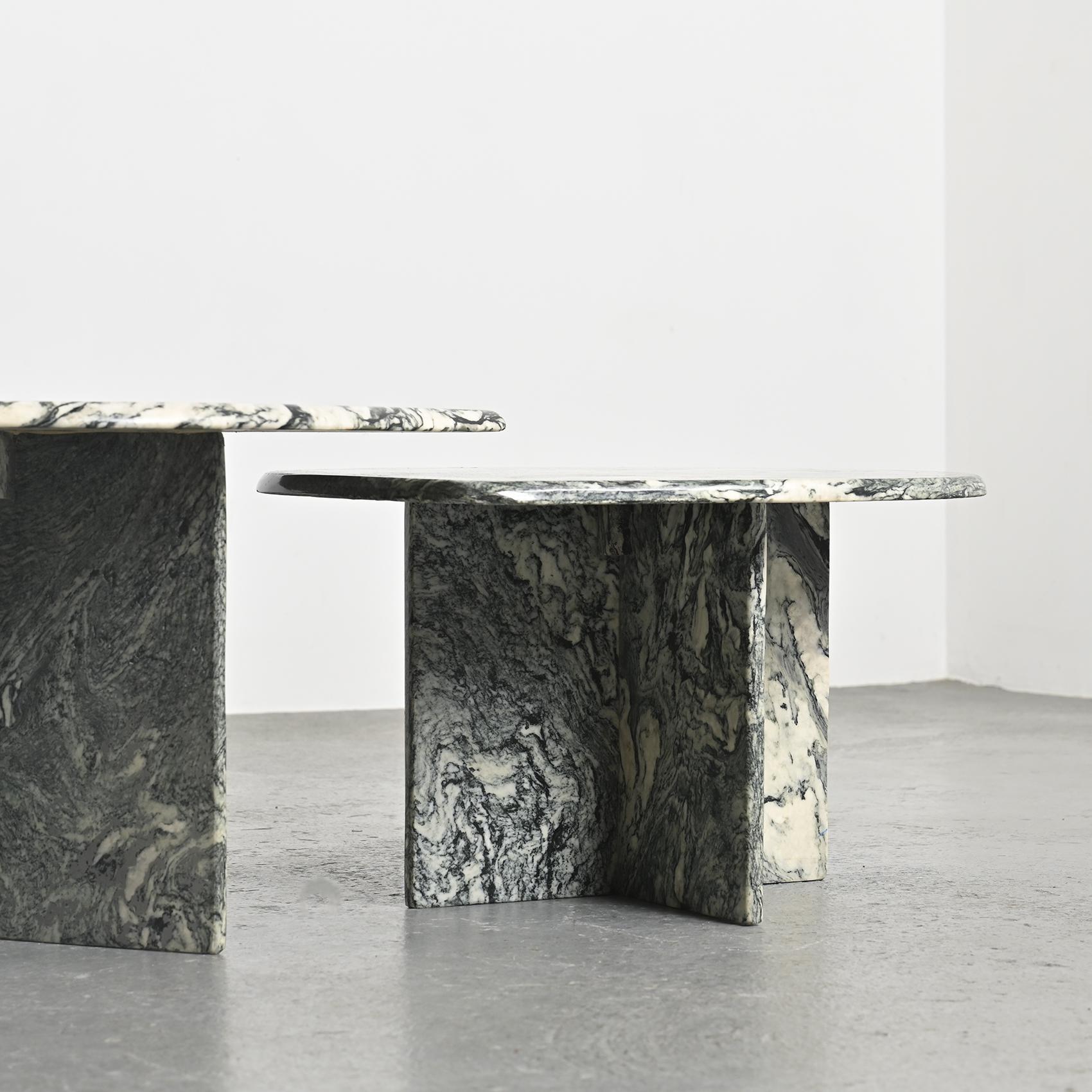 Pair of Marble Nesting tables, circa 1970 2