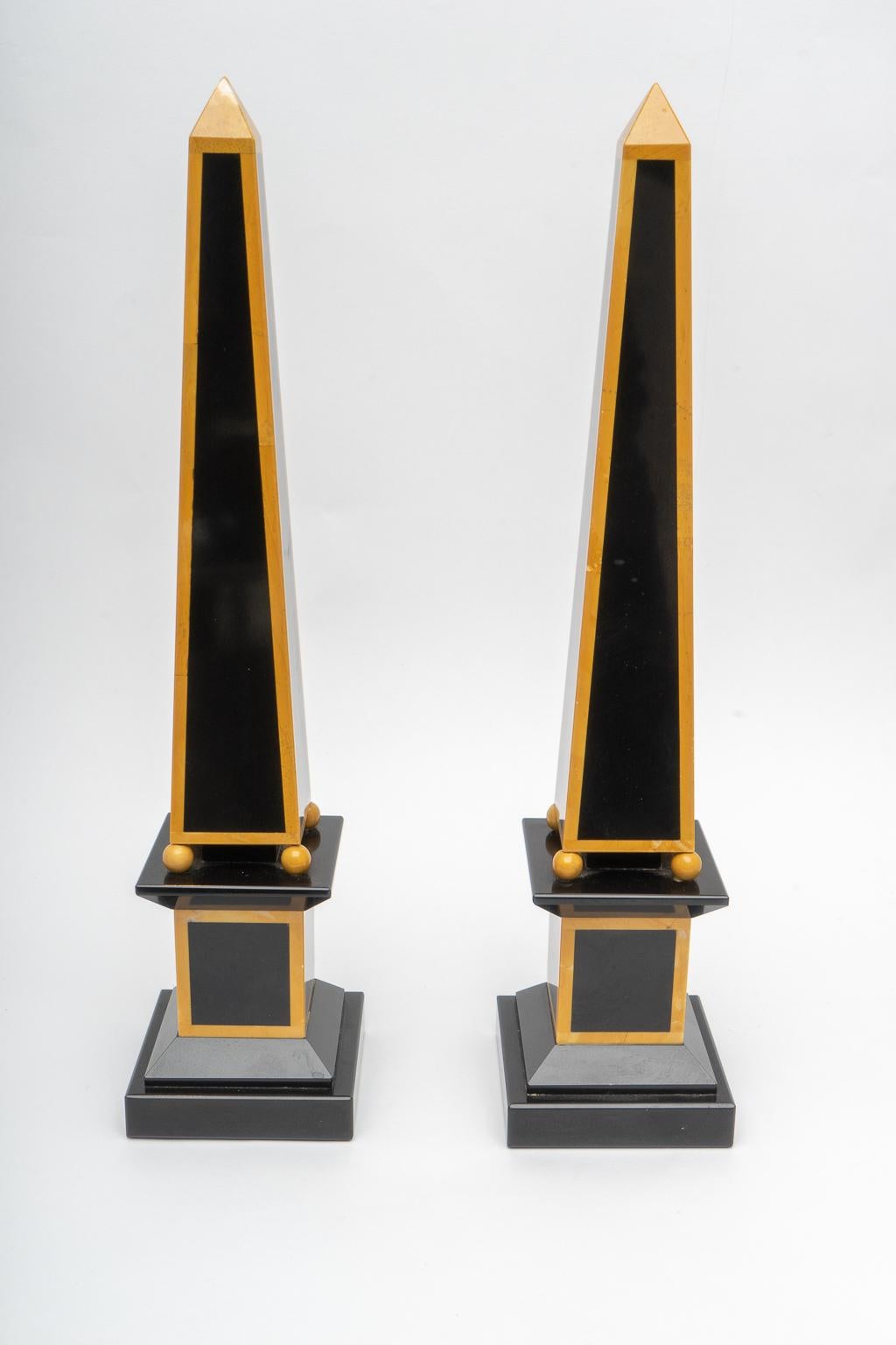 Italian Pair of Marble Obelisk