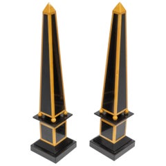 Pair of Marble Obelisk