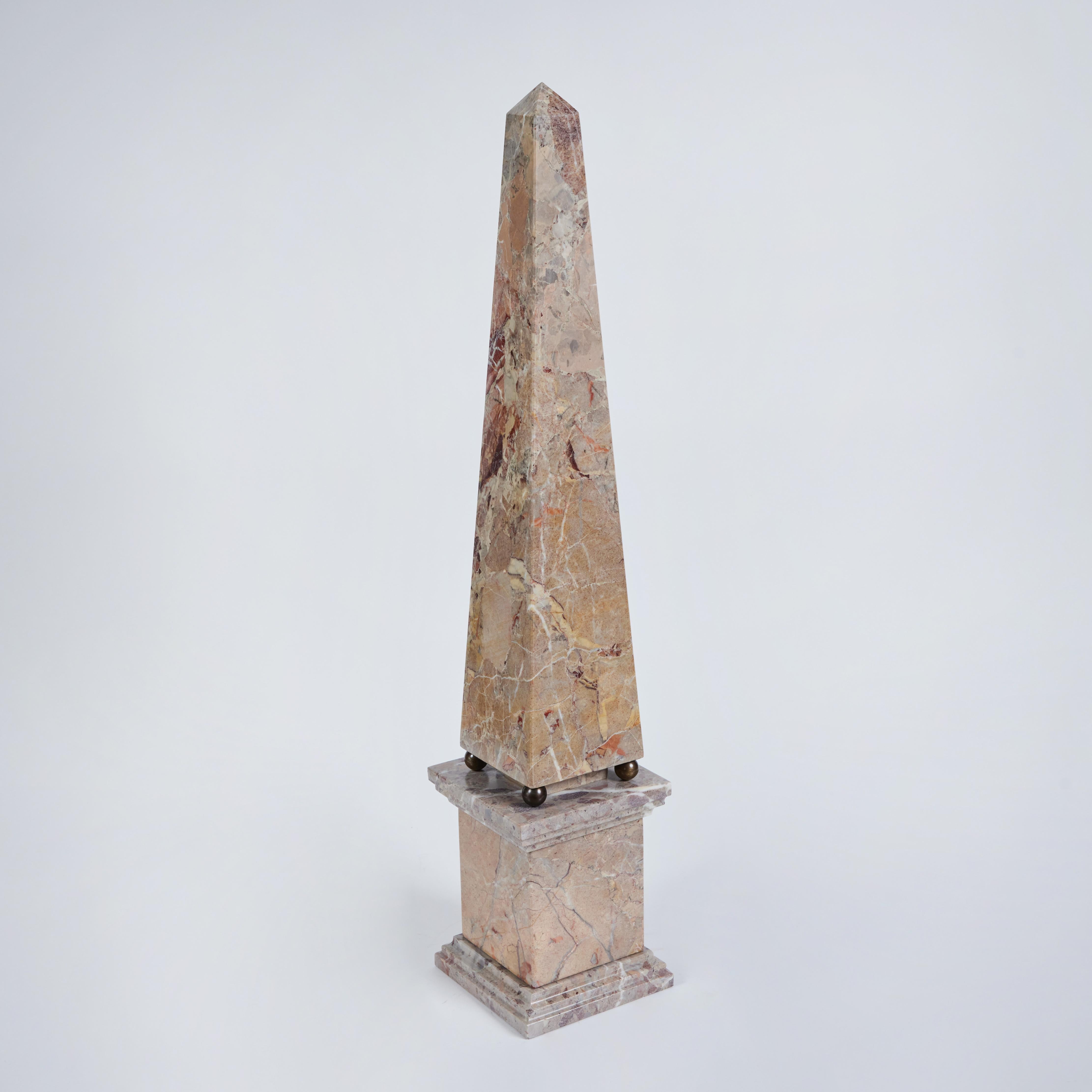Mid-Century Modern Pair of Marble Obelisks For Sale