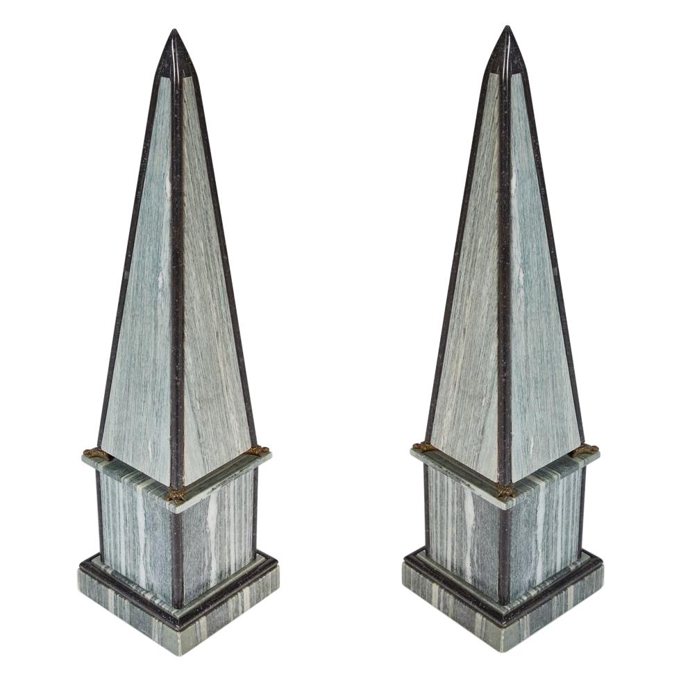 Pair of Marble Obelisks, French For Sale