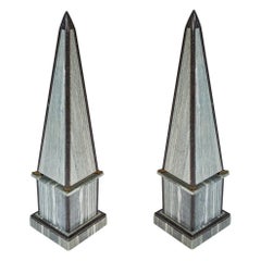 Pair of Marble Obelisks, French