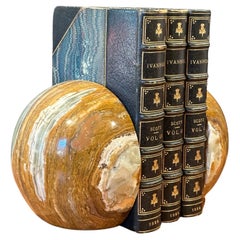Pair of Marble Post-Modern Sphere Bookends