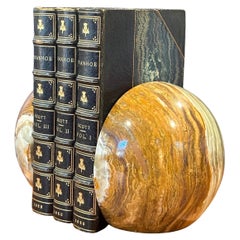 Pair of Marble Post-Modern Sphere Bookends