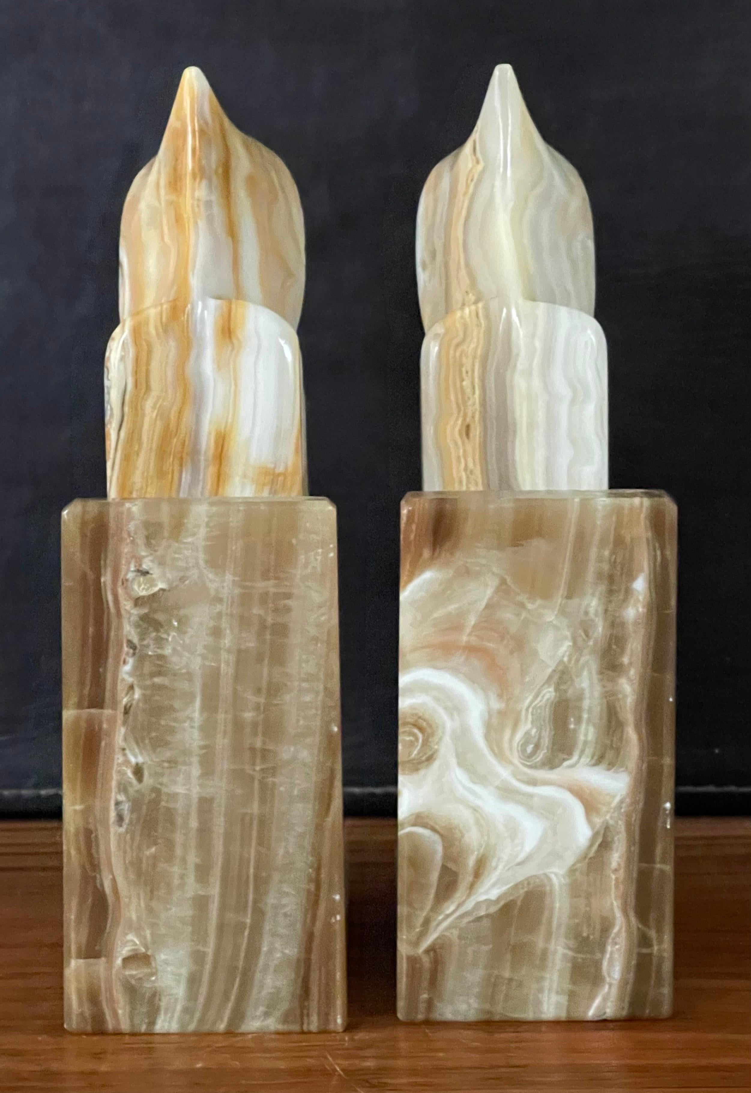 Pair of Marble Praying Monk /Scholar Bookends For Sale 5