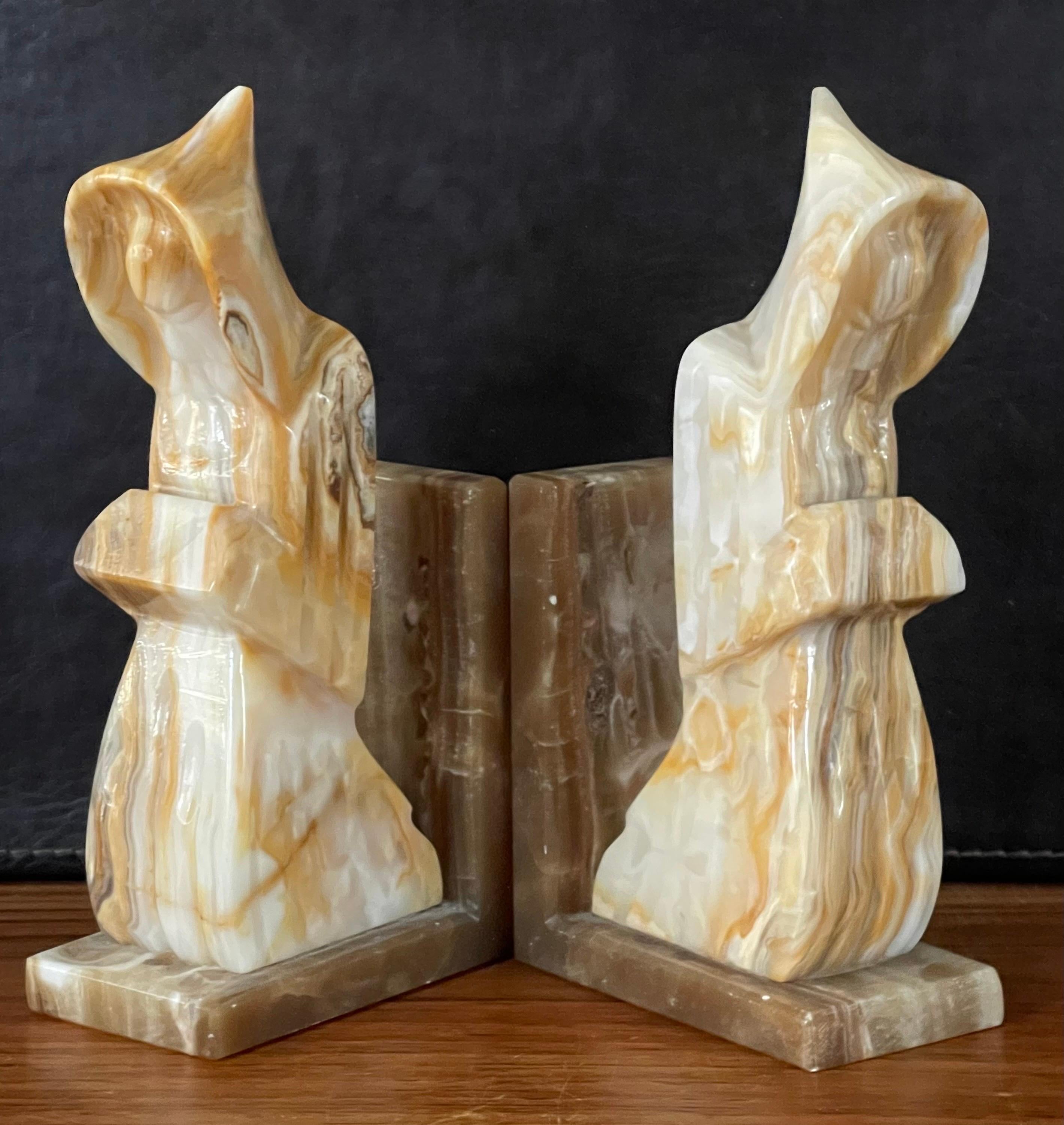 Pair of Marble Praying Monk /Scholar Bookends For Sale 3