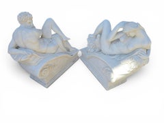 Pair of Marble Sculptures after Michelangelo Buonarroti, Italy, 1950s