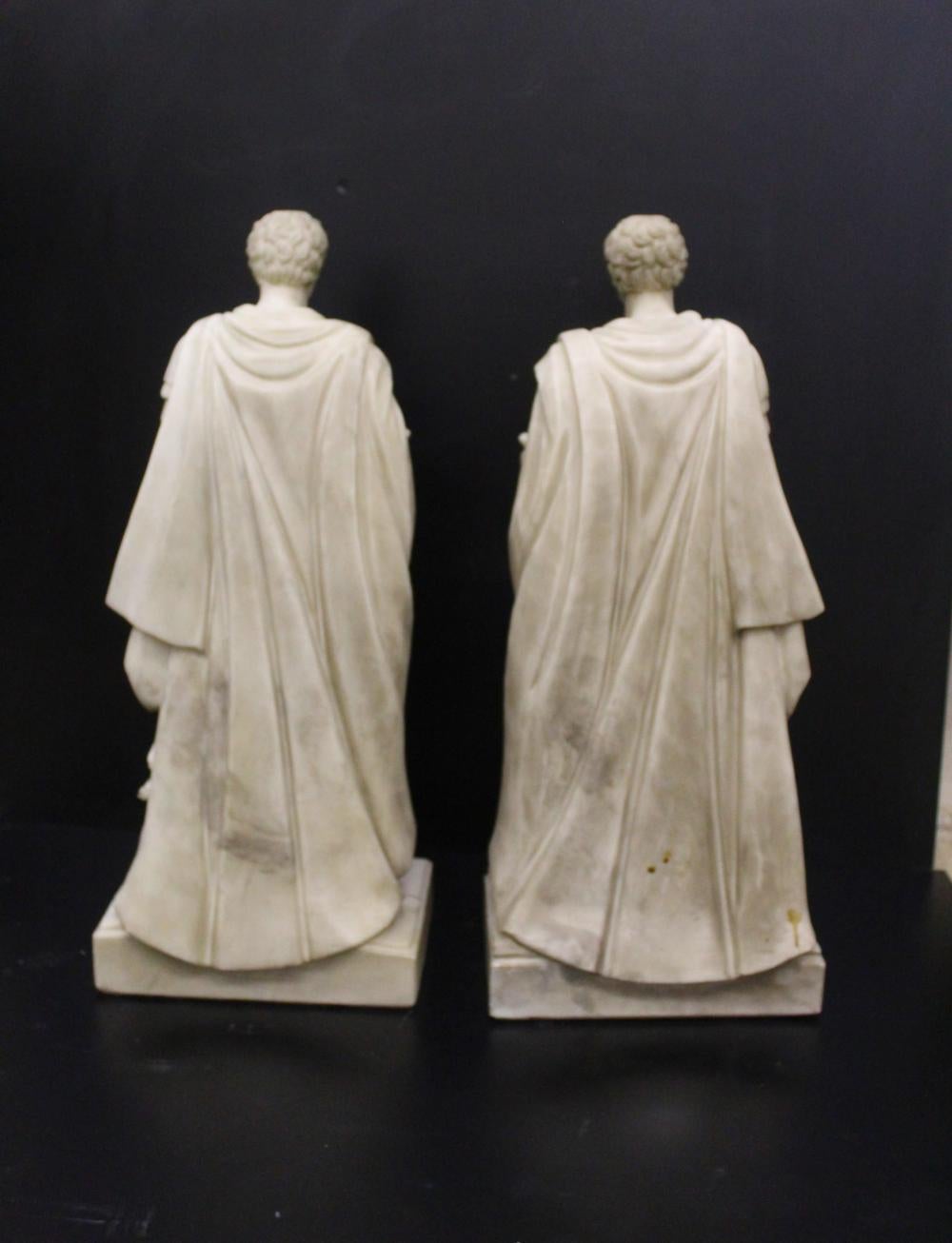 George Send Romani Pair of marble sculptures of Roman gladiators For Sale at 1stDibs