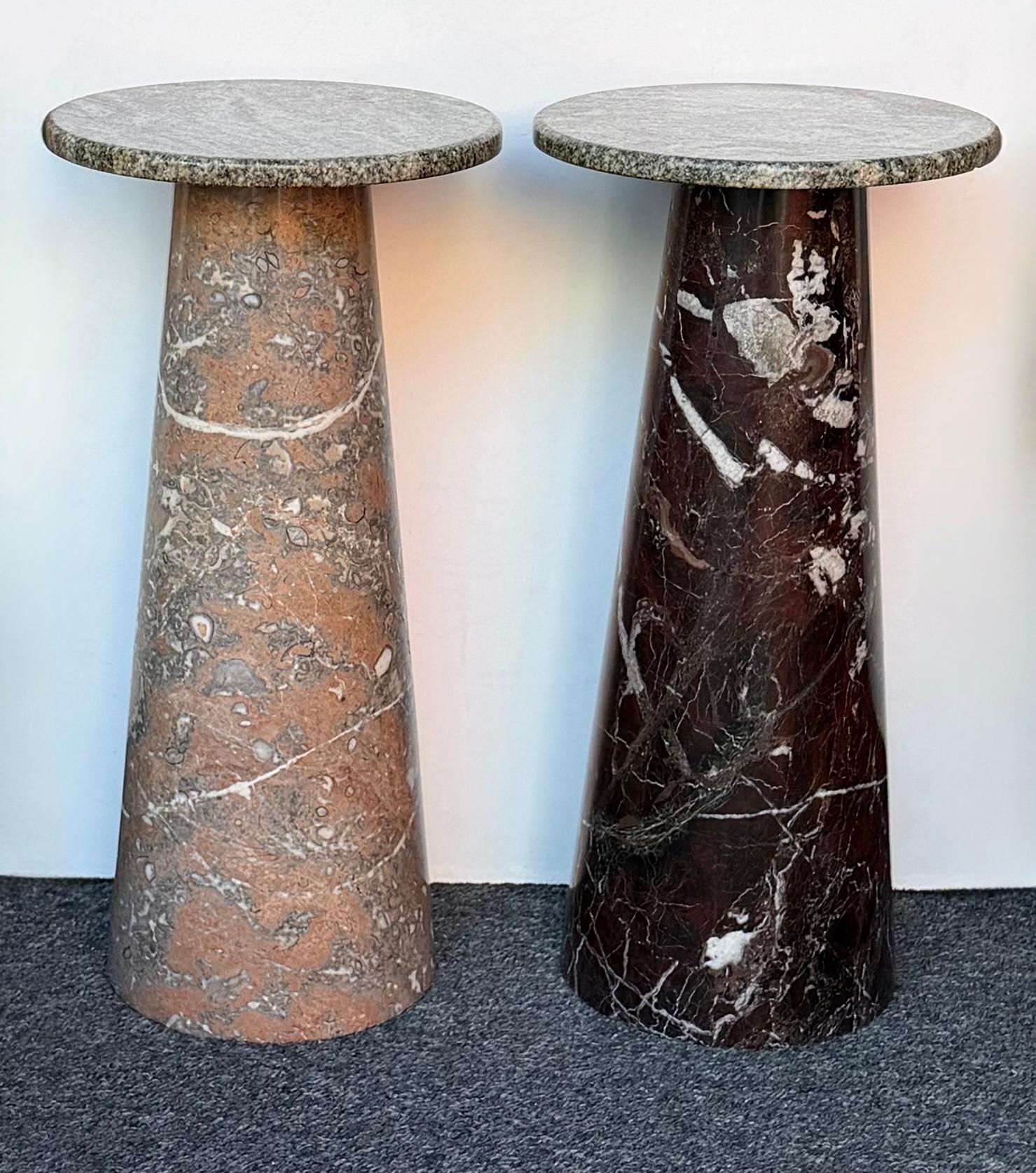 Marbre Paire de tables d'appoint en marbre, Italie, années 1980 en vente