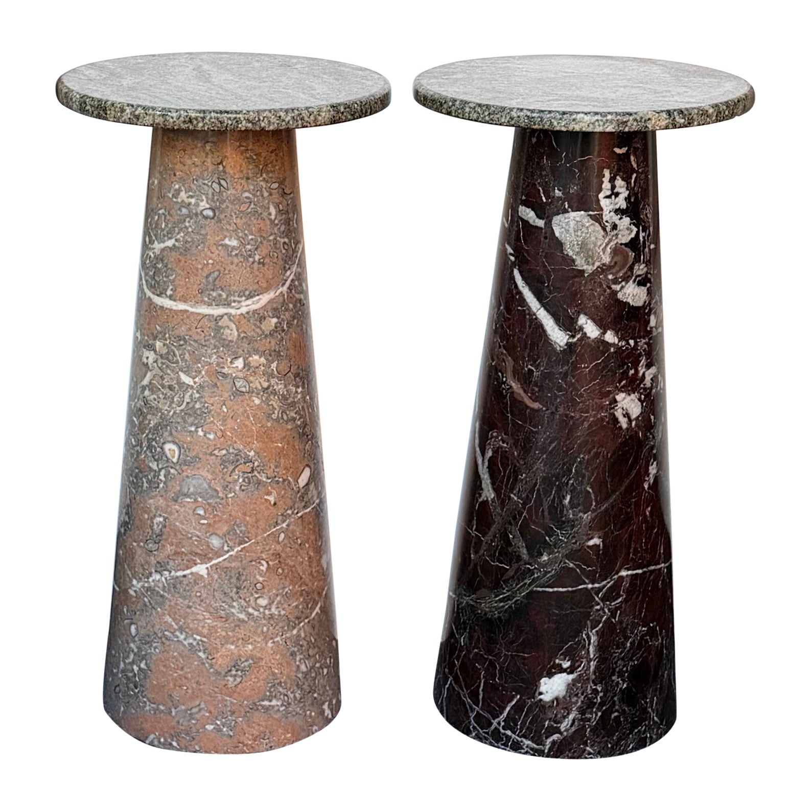 Paire de tables d'appoint en marbre, Italie, années 1980