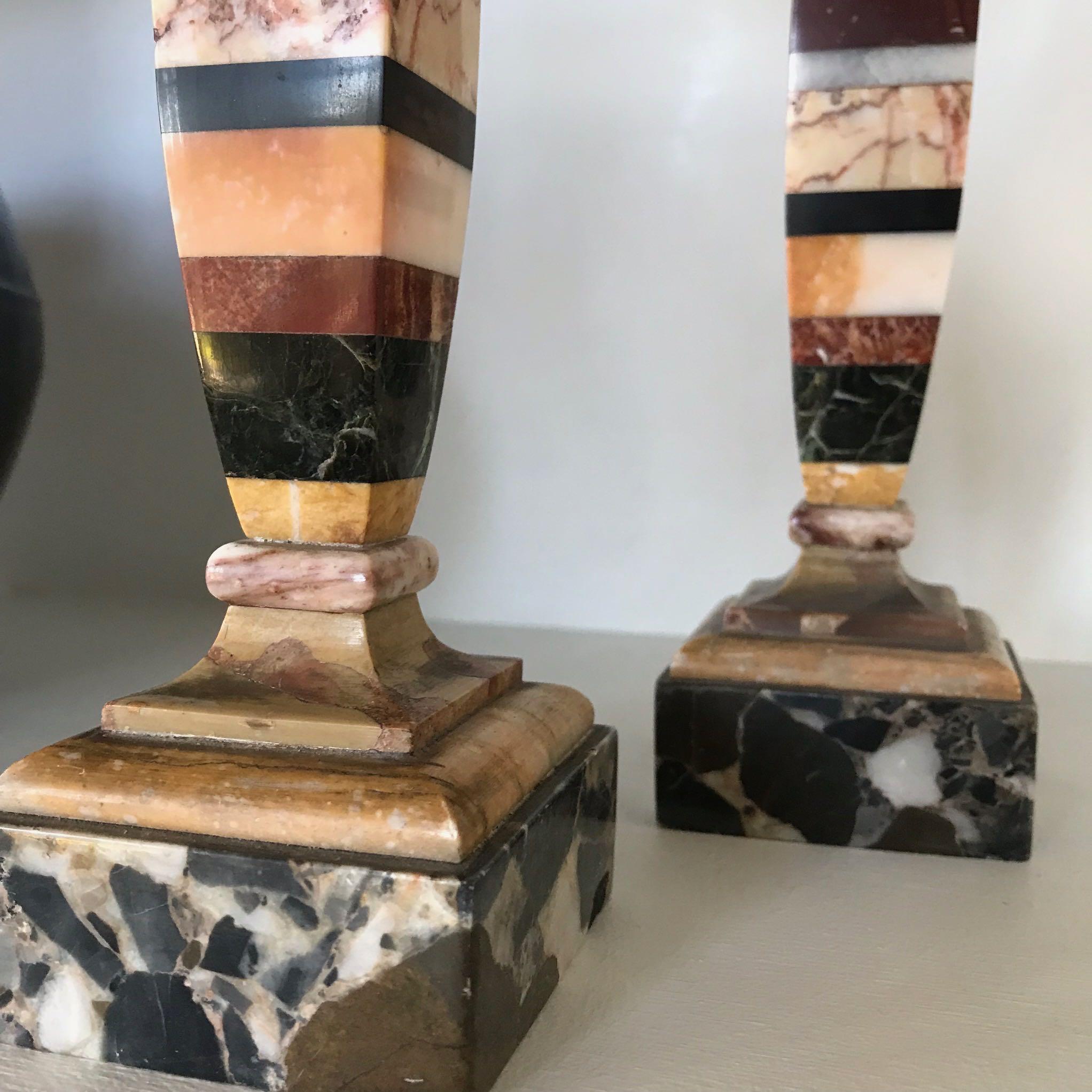 Italian Pair of Marble Specimens as Decorative Objects