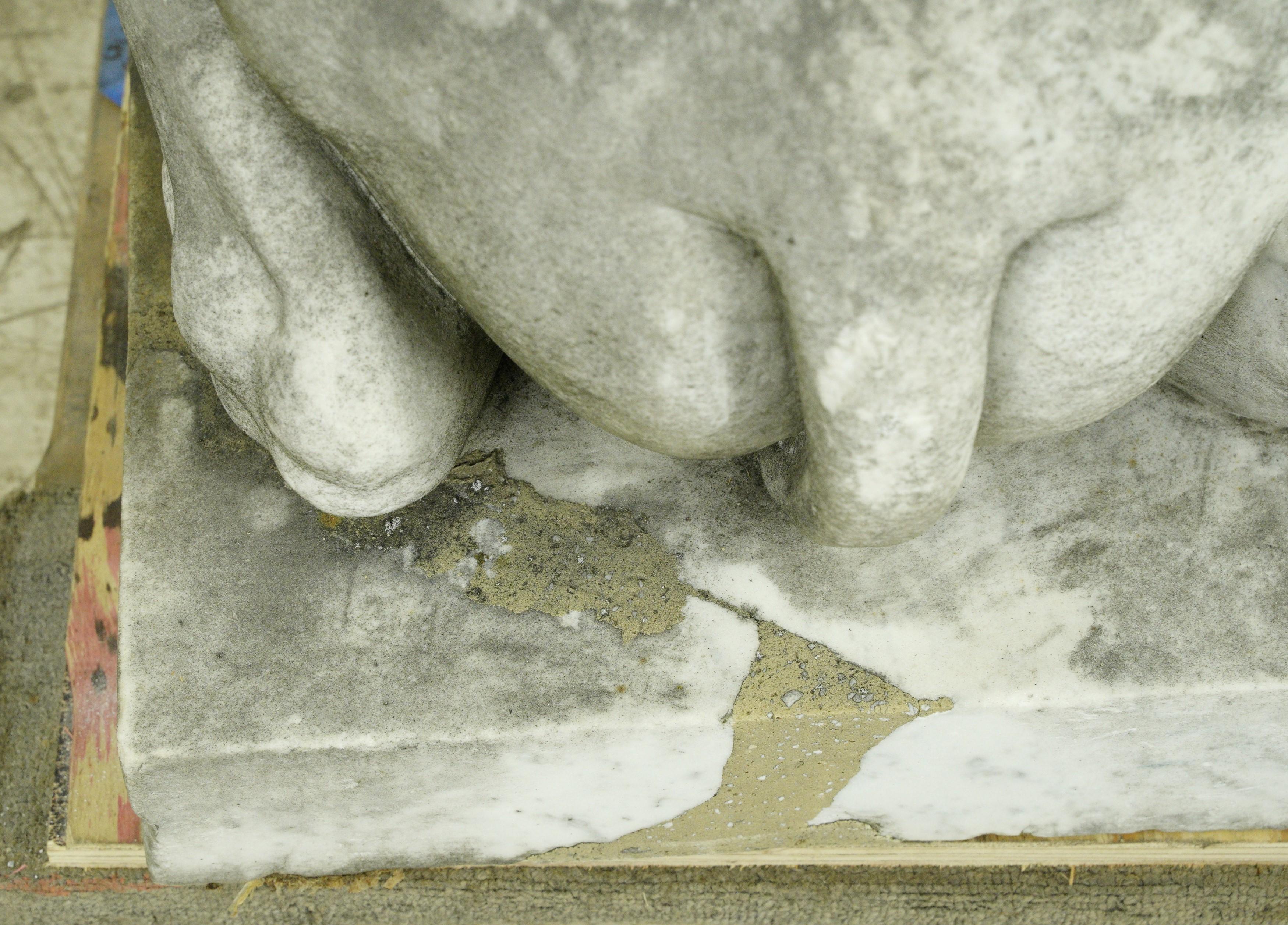 Pair of Marble Sphinx Exterior Entryway Statues For Sale 7